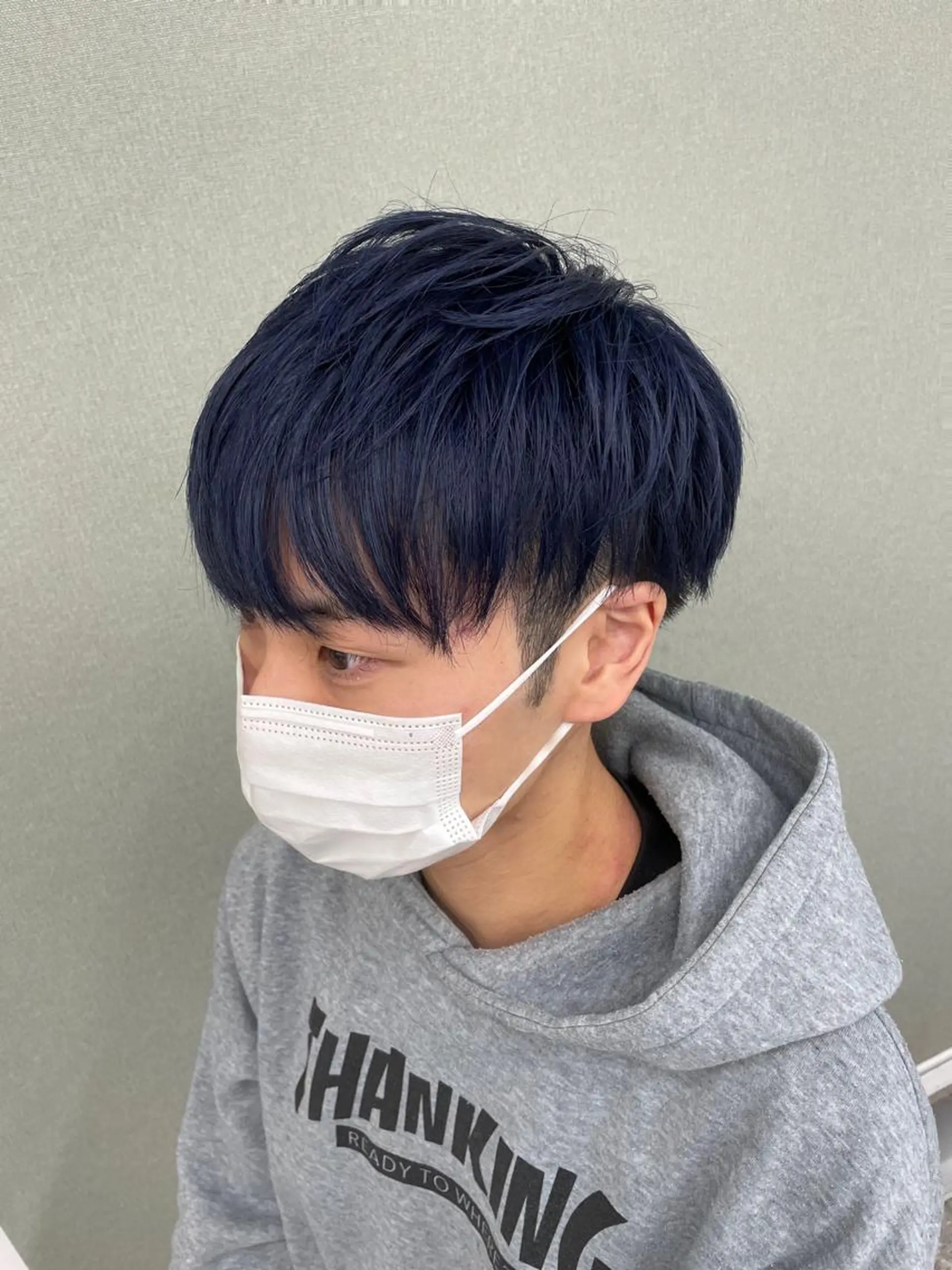 ショート カラー メンズ マッシュ ネイビーカラー ショートヘア 🎀プルエクステ みまひかる🎀のヘアスタイル