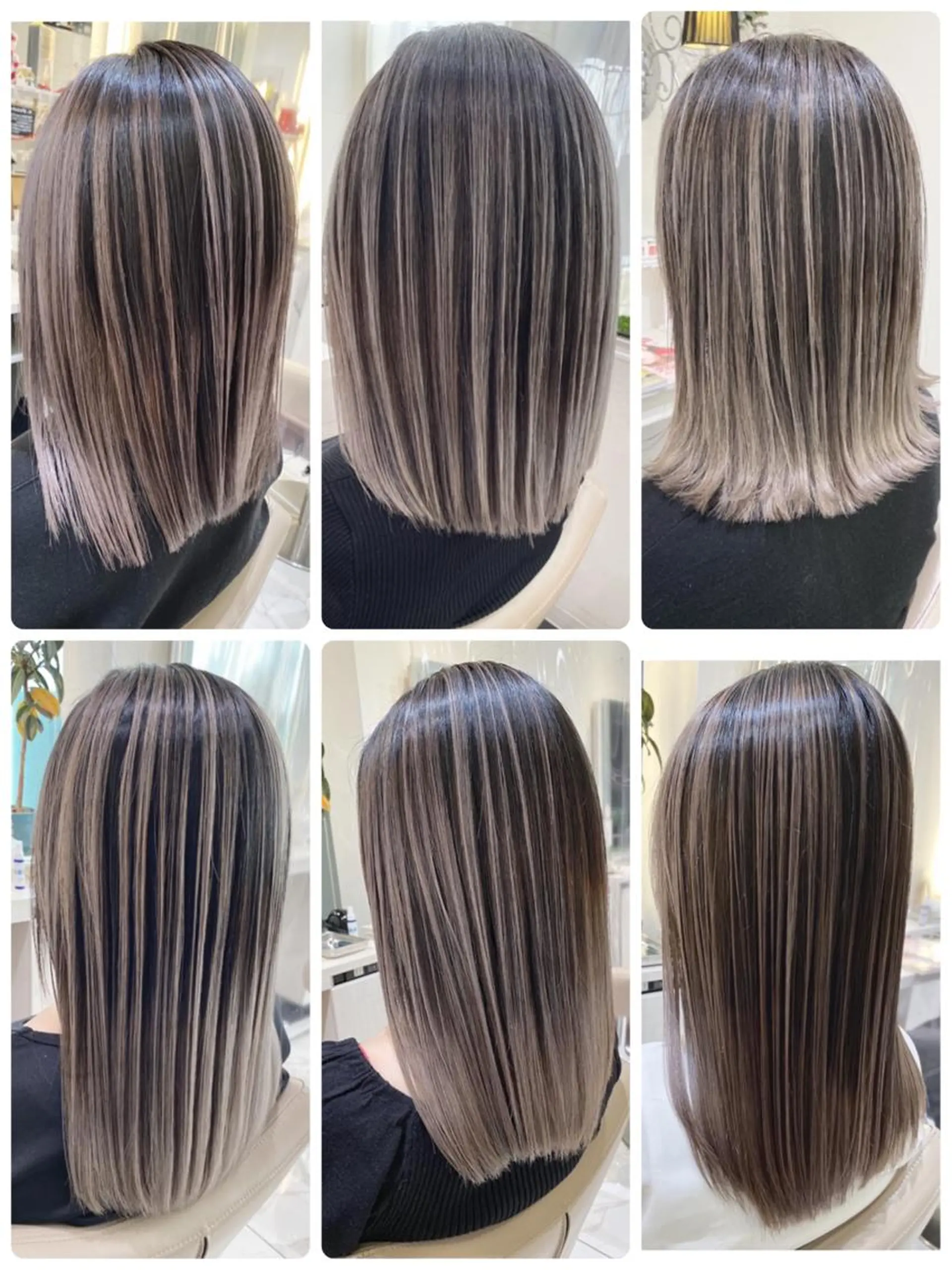 セミロング カラー バレイヤージュ レイヤーカット カット ヘアカラー トリートメント 山崎俊輔/髪質改善 /バレイヤージュのヘアスタイル