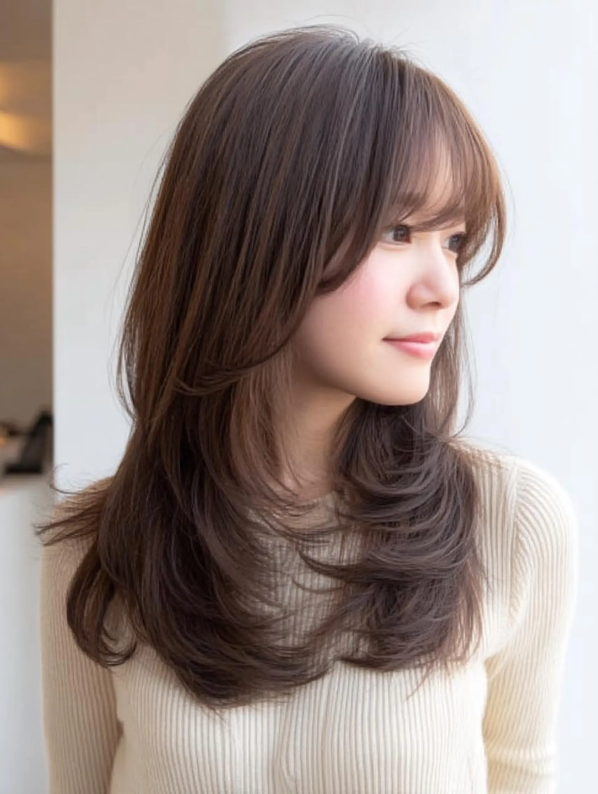 セミロング ハッシュカット 髪質改善 レイヤーカット 縮毛矯正 トリートメント カット ヘアカラー トリートメント 生艶髪＆レイヤー🔔 渋谷お薦めNo.1✨のヘアスタイル