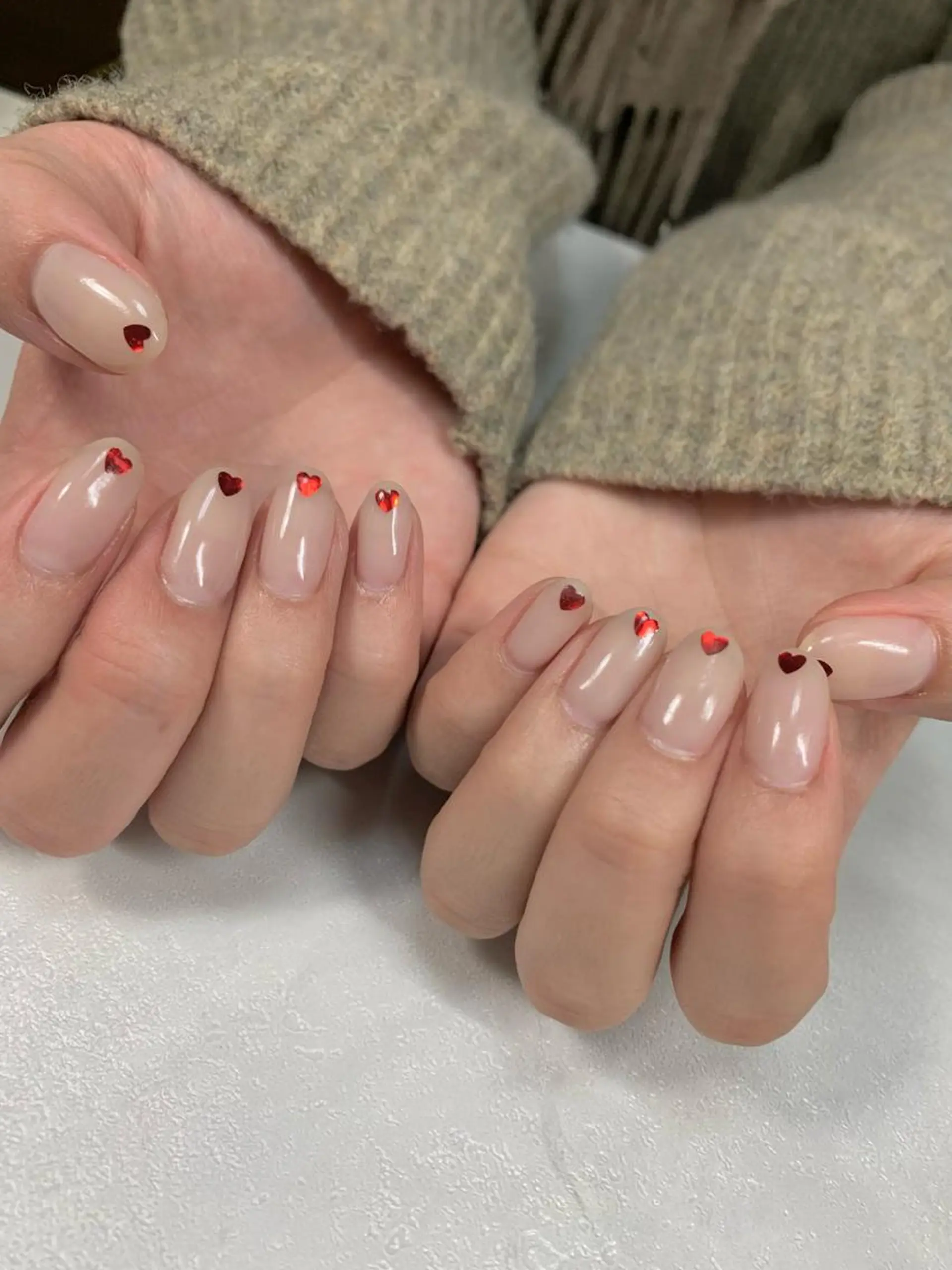 ネイル ハート バレンタイン ハンドネイル SAKU  nail[サクネイル]所属・SAKU nail 作島茜のネイルデザイン