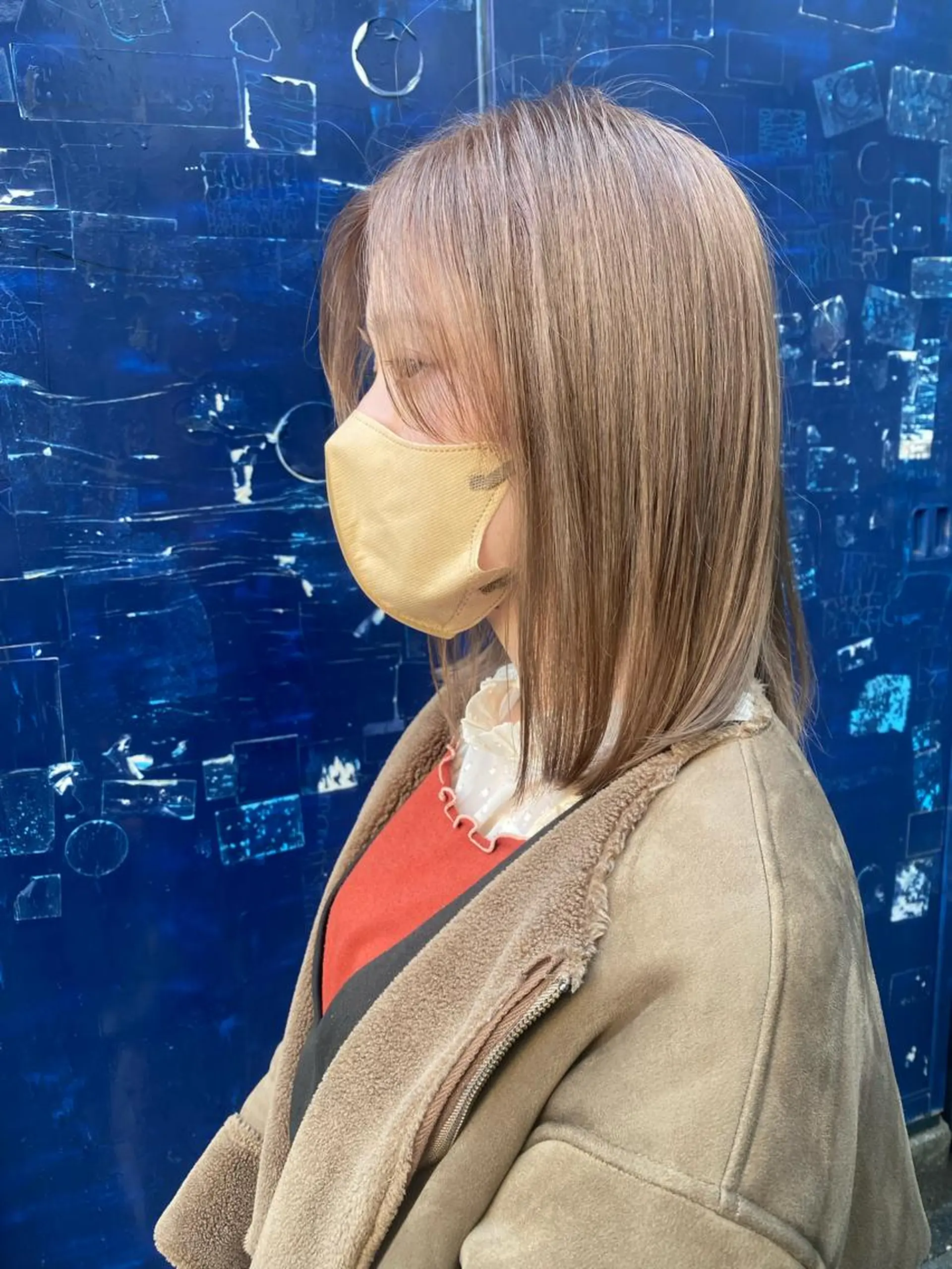セミロング 伸ばしかけ 縮毛矯正 縮毛矯正 千 田のヘアスタイル