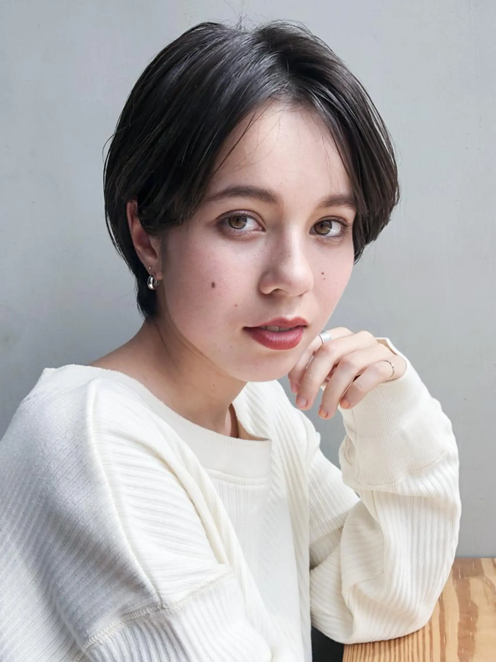 ショート カラー パーマ ヘアアレンジ ハンサムショート ショートヘア ストレートパーマ ITbyALBUM 中野店のヘアスタイル