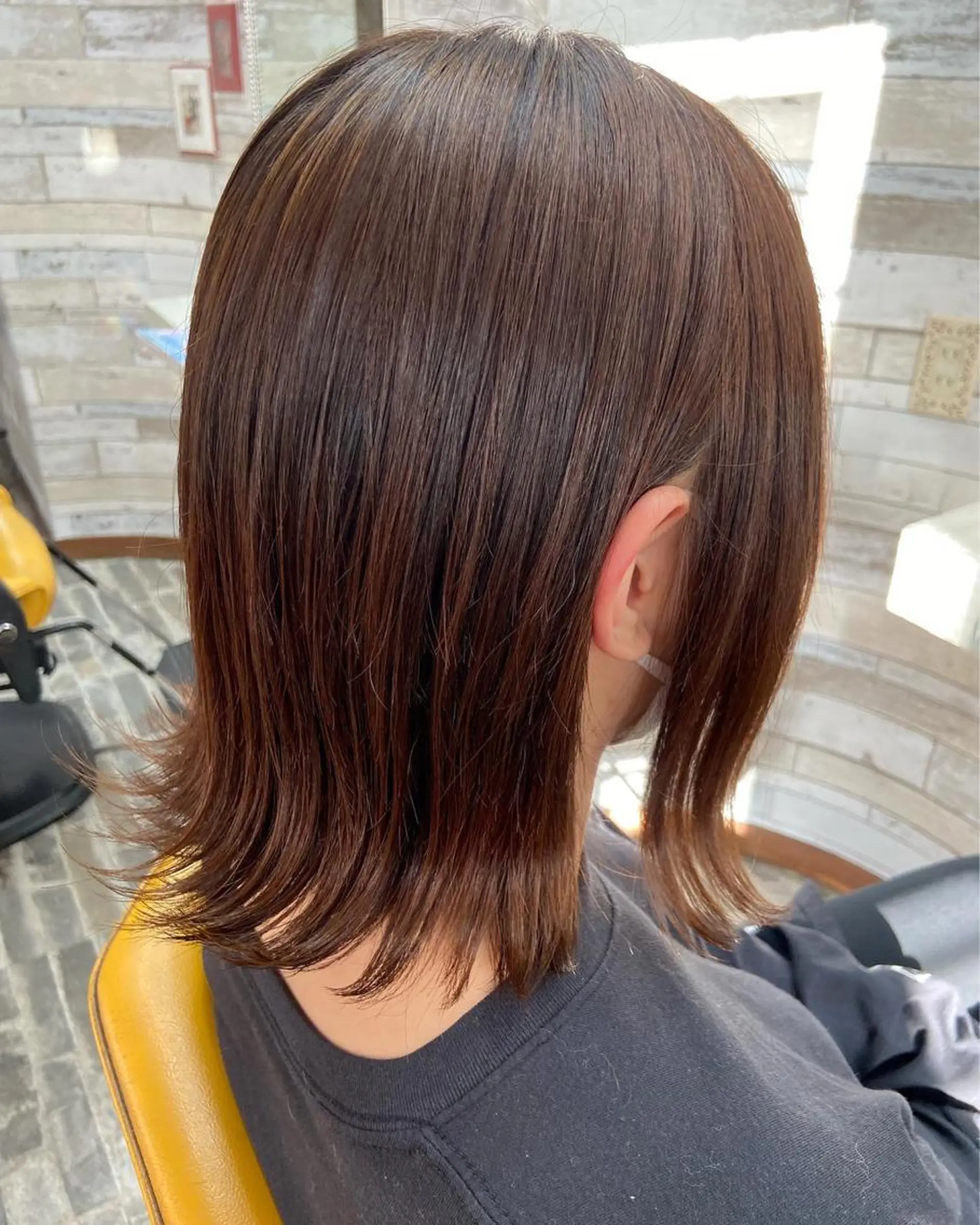 ミディアム カラー ブラウンカラー 外ハネヘア カット ヘアカラー トリートメント 大坪 拓斗のヘアスタイル