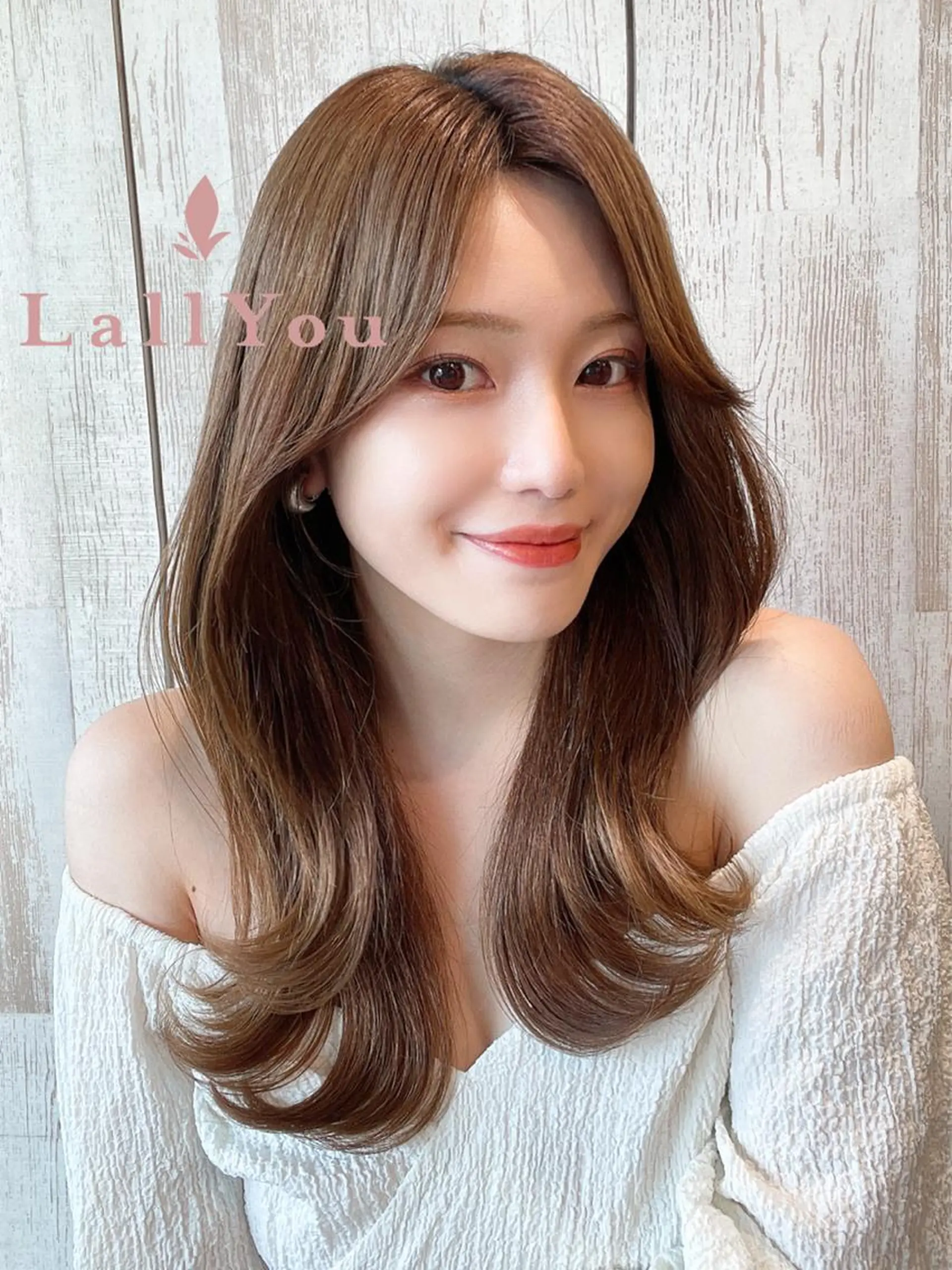 ロング カラー くびれヘア かきあげバング 韓国風ヘア ☺︎ Naomiのヘアスタイル