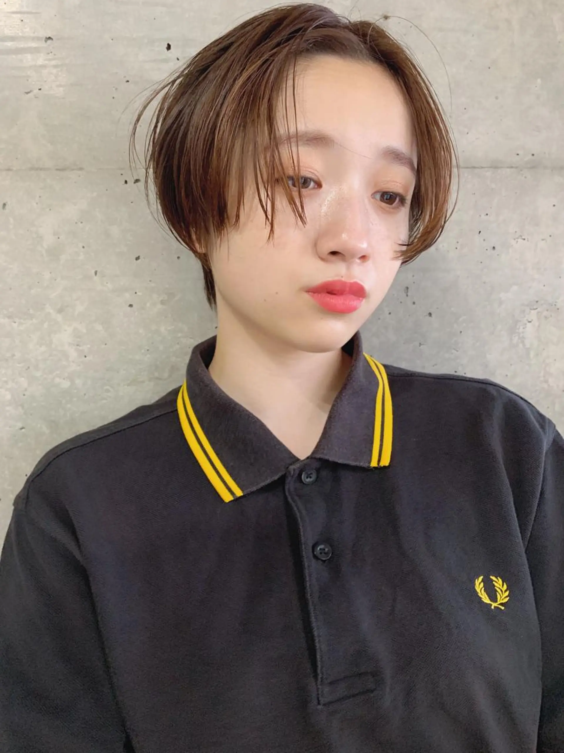 ショート カラー ボブパーマコテ巻き風 パーマNo1深江秀平のヘアスタイル