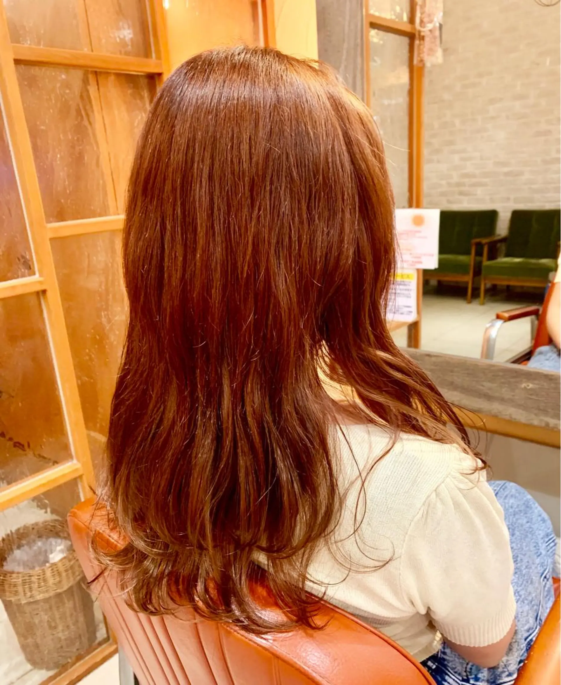 ロング カラー ブラウンカラー オレンジ 若林 良のヘアスタイル