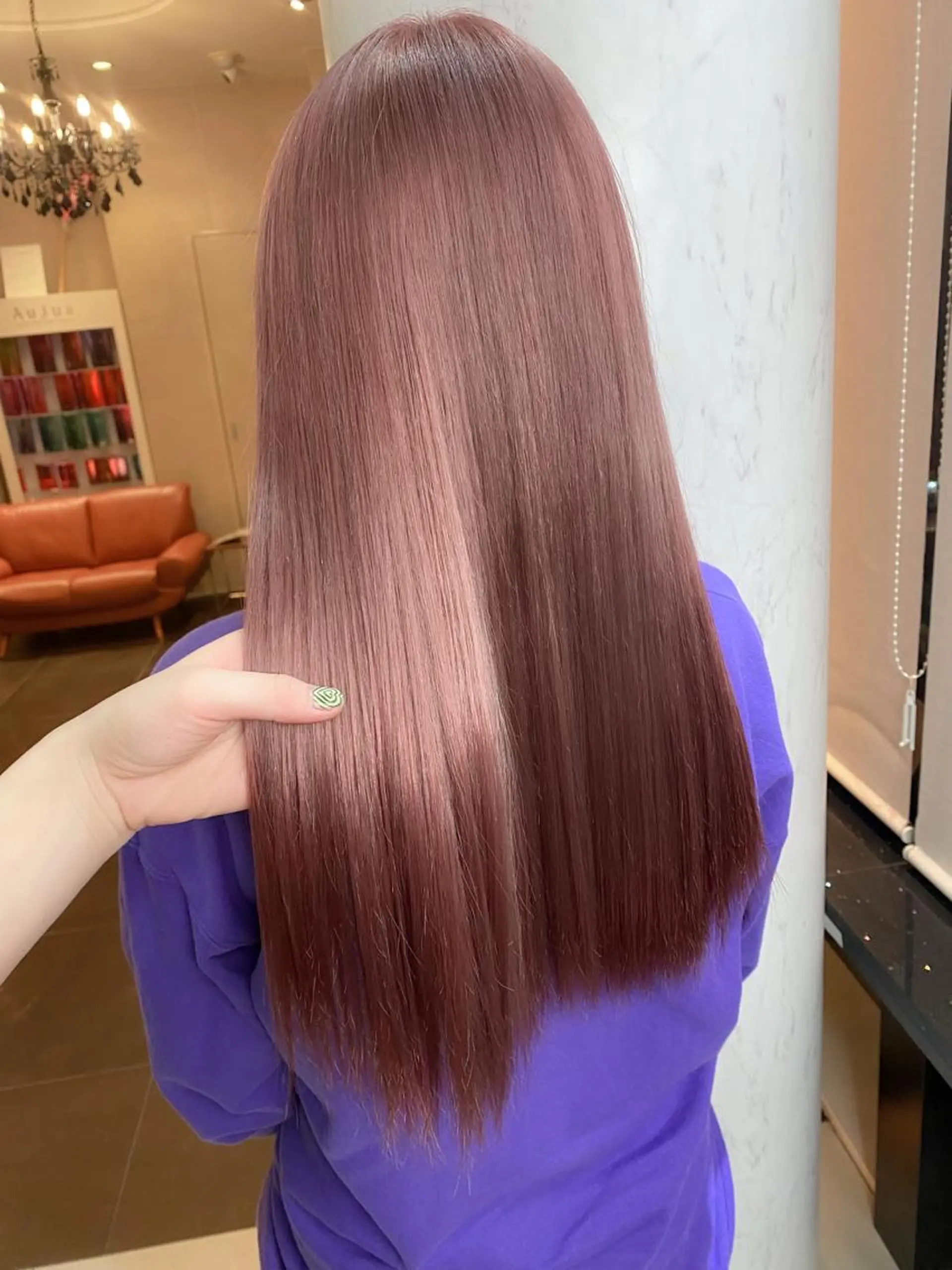 ロング カラー ピンクカラー ヘアカラー トリートメント 🌱ブリーチ・透明感 カラー/mapi🦭のヘアスタイル