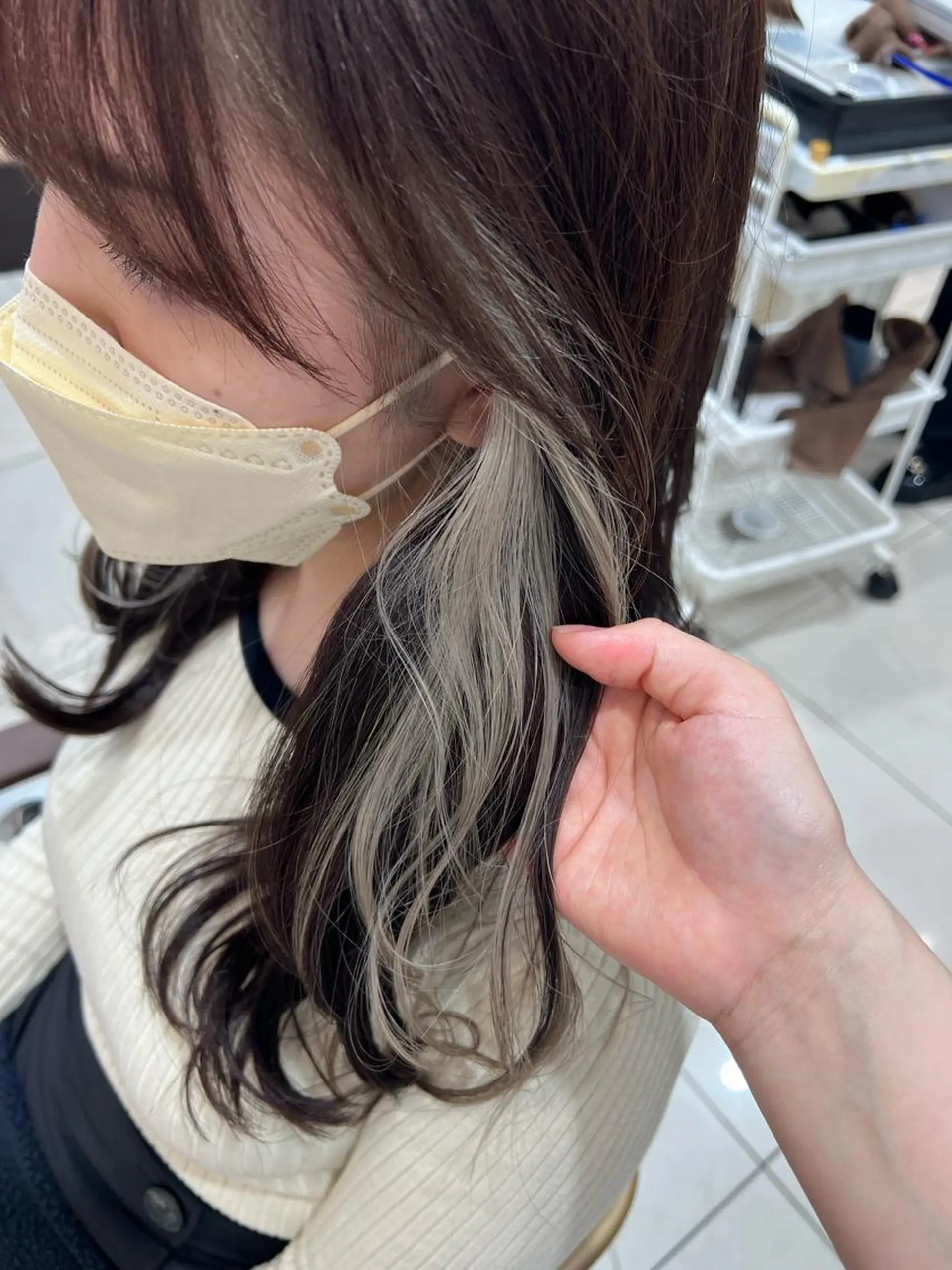 ロング カラー グレージュ ヘアカラー トリートメント ヘッドスパ ✨髪質改善矯正× ブリーチ✨YU-KIのヘアスタイル