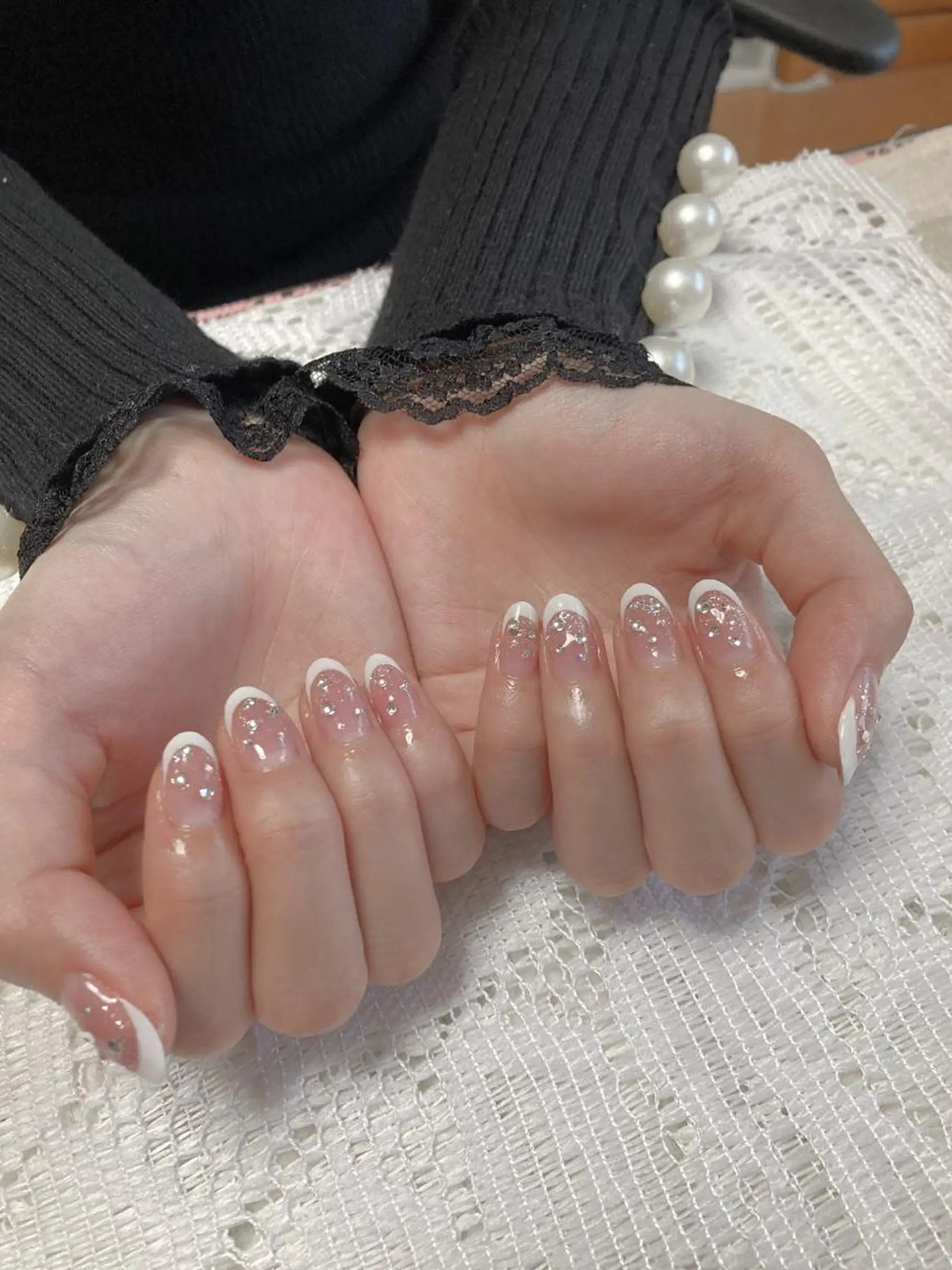 ネイル フレンチネイル キラキラネイル ⭐️ cheerfullyのネイルデザイン