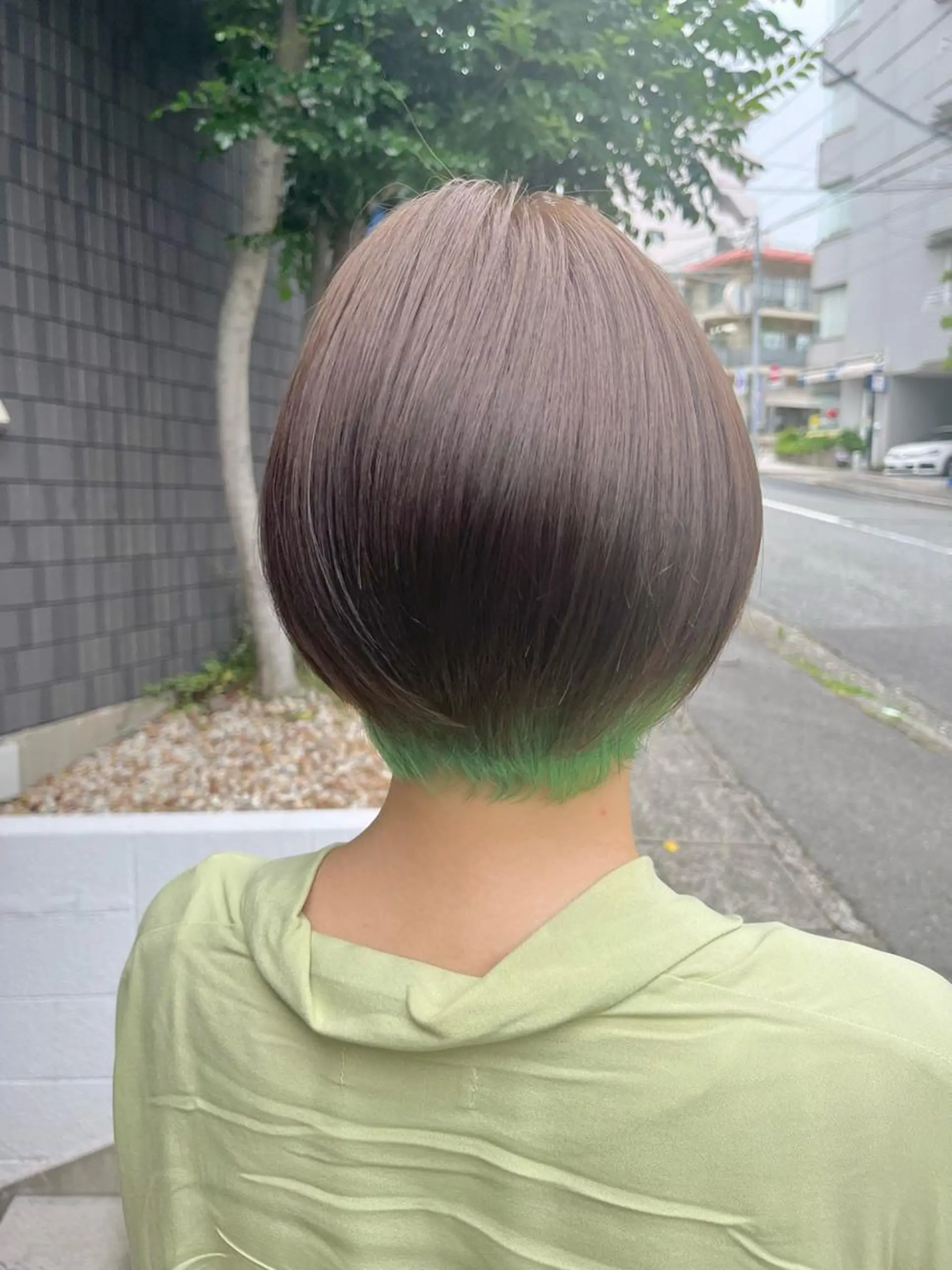 ショート カラー ベージュカラー オリーブベージュ ヘアカラー 透明感カラー/ ブリーチ無し/RYOのヘアスタイル