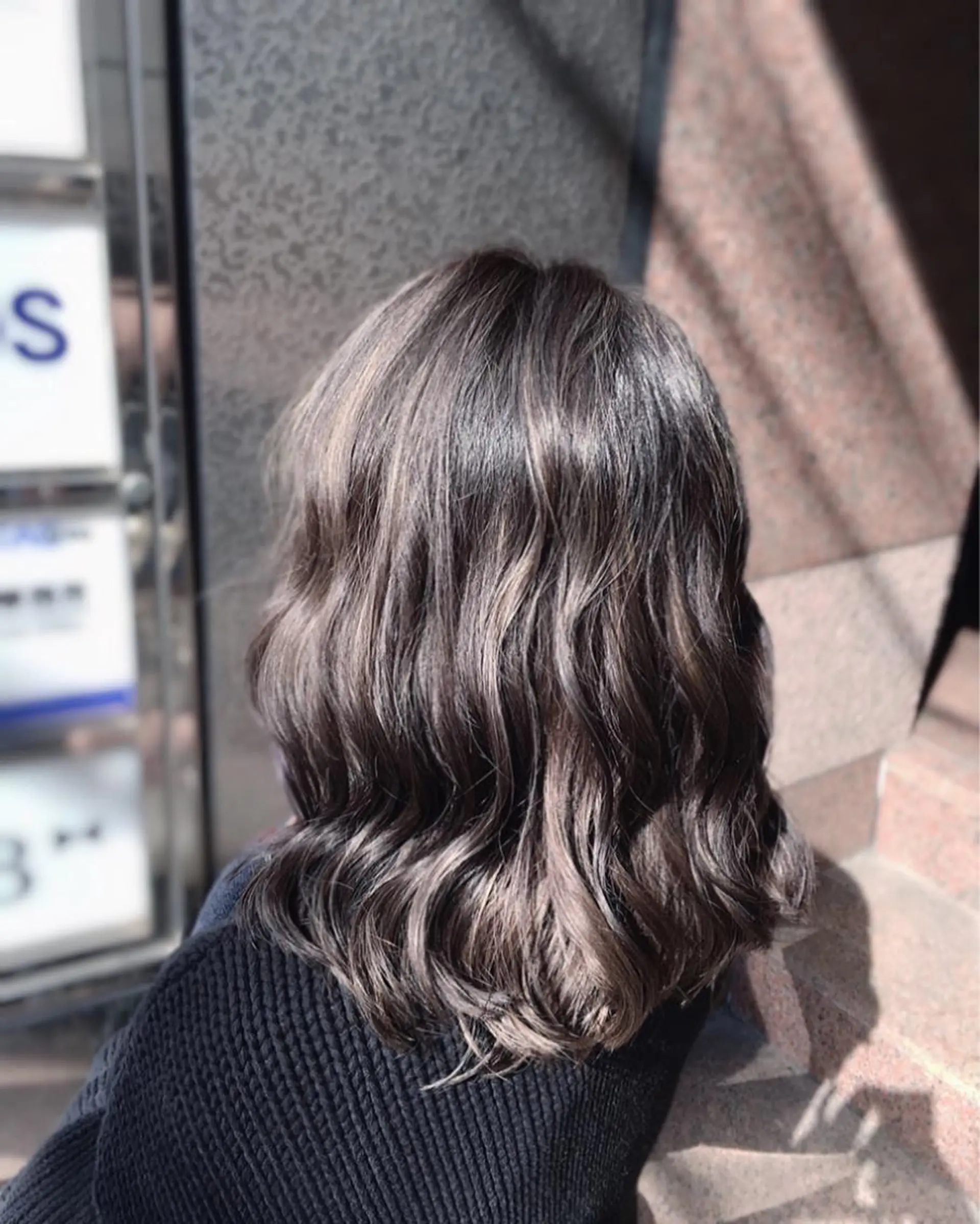 セミロング カラー パーマ ヘアアレンジ バレイヤージュ ハイライトカラー ハイライト レイヤーカット Hair design Na.B所属・ジユン 지윤のヘアスタイル