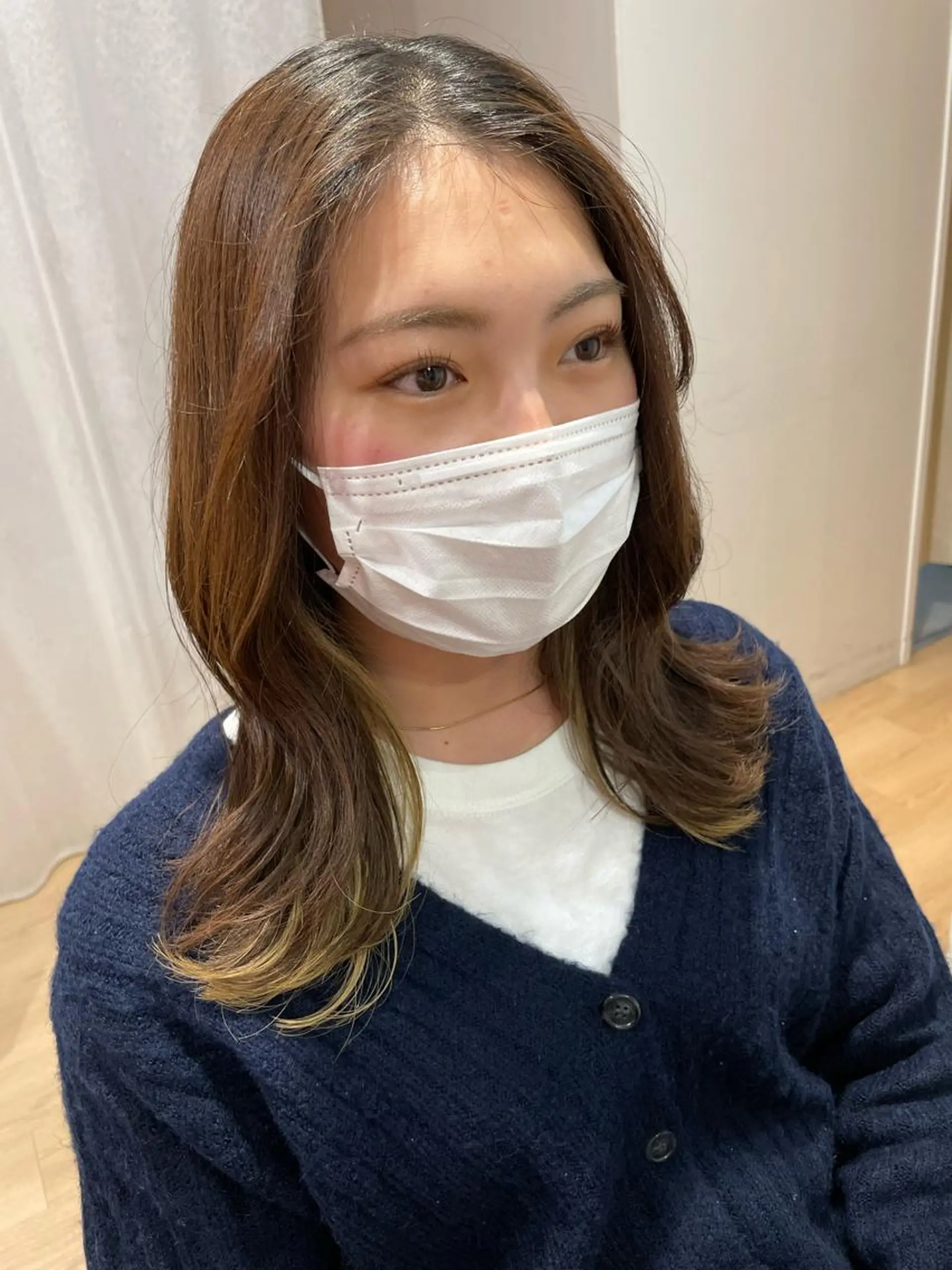 セミロング レイヤーカット 柔らかブラウン/栄/ tomitaのヘアスタイル