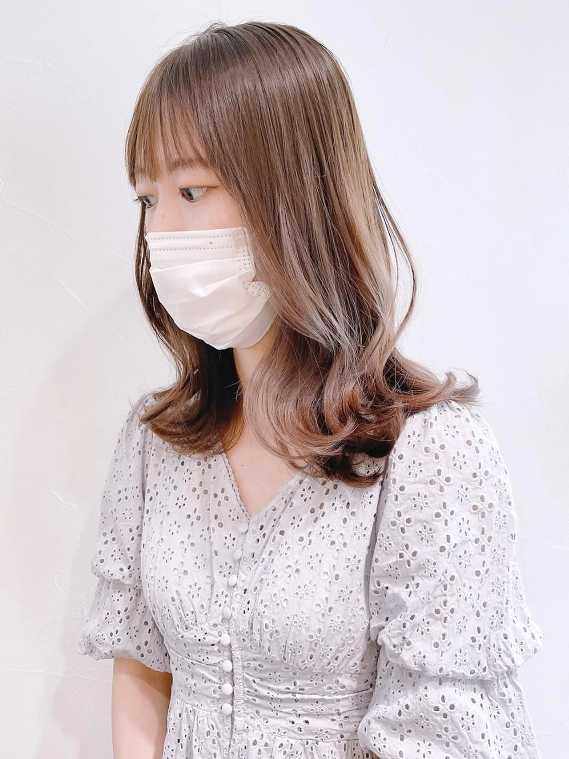 セミロング カラー ヘアアレンジ パーマ ブラウンカラー カット ヘアカラー トリートメント ITbyALBUM 松戸のヘアスタイル