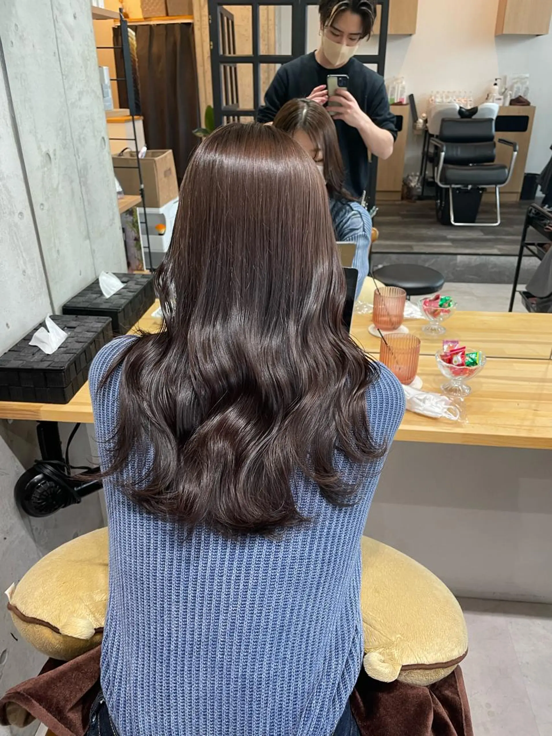 ロング ヘアカラー トリートメント ✨透明感カラー/縮毛 恵比寿HAYATO✨のヘアスタイル