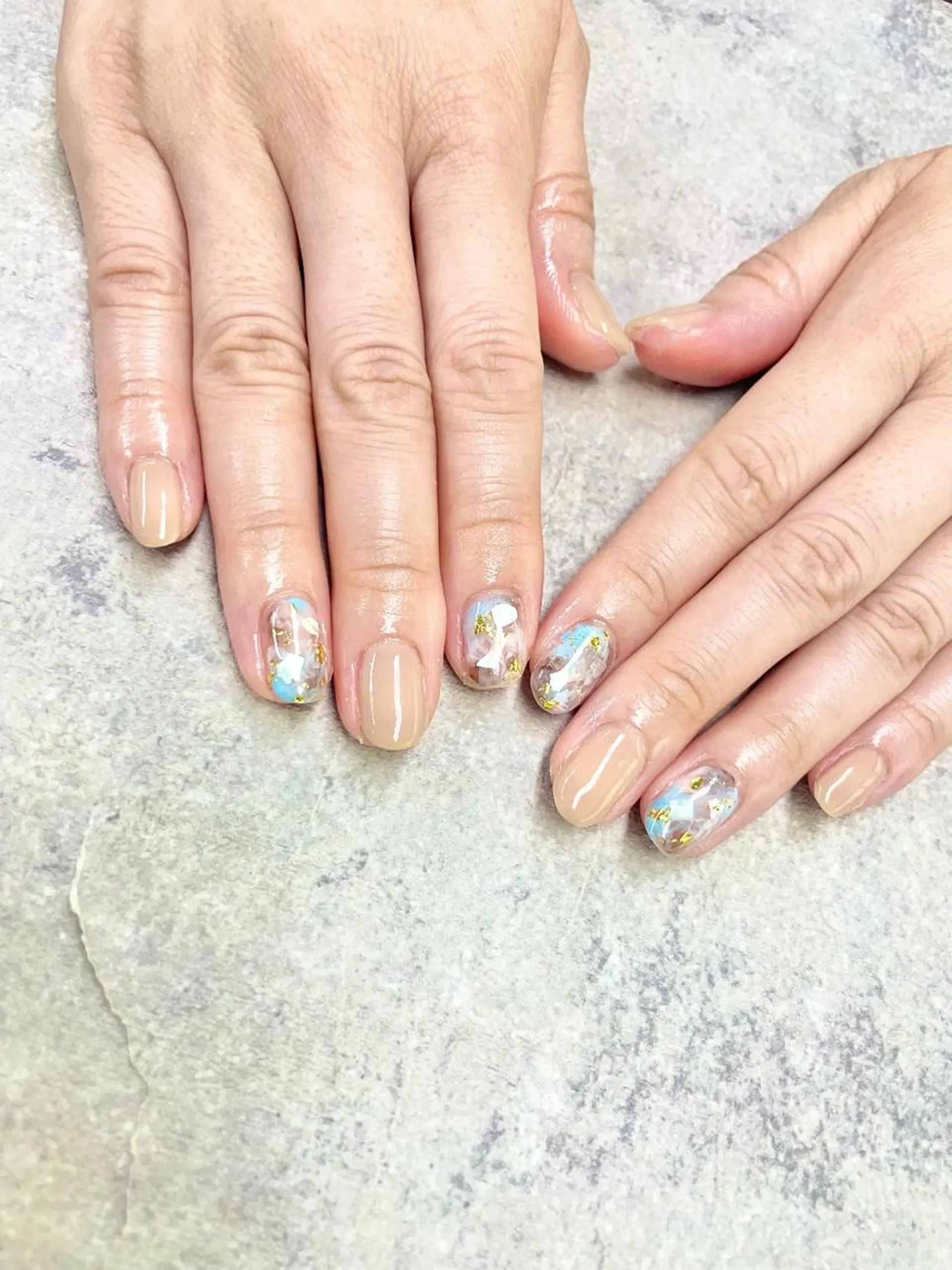 ネイル アートネイル フレンチネイル ジェルネイル ガラスフレンチ グラデーション ハンドネイル ハンドケア FASTNAIL PLUS 新宿店のネイルデザイン