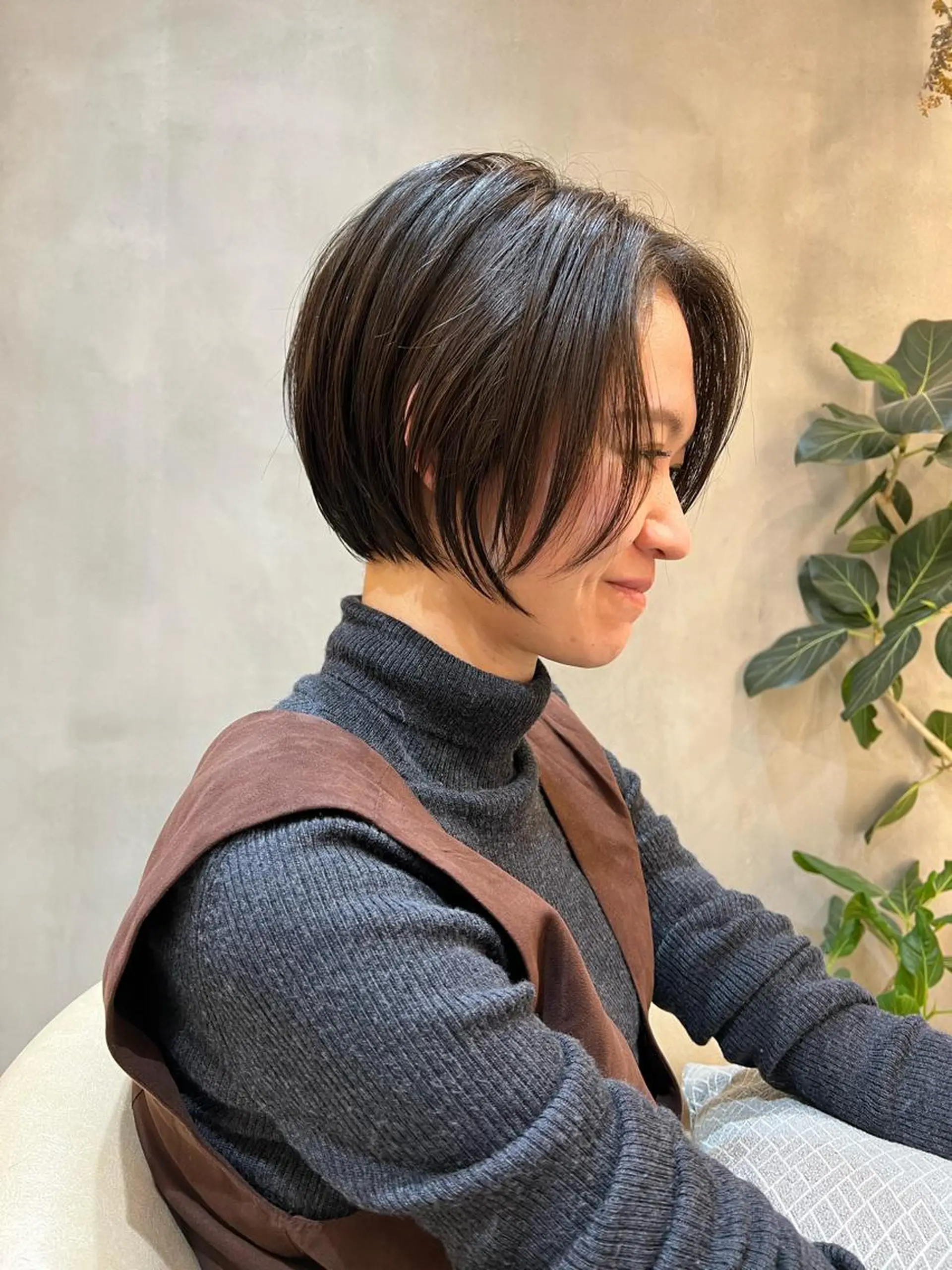 ショート ボブ/巻ける縮毛矯正 /韓国レイヤーはなのヘアスタイル