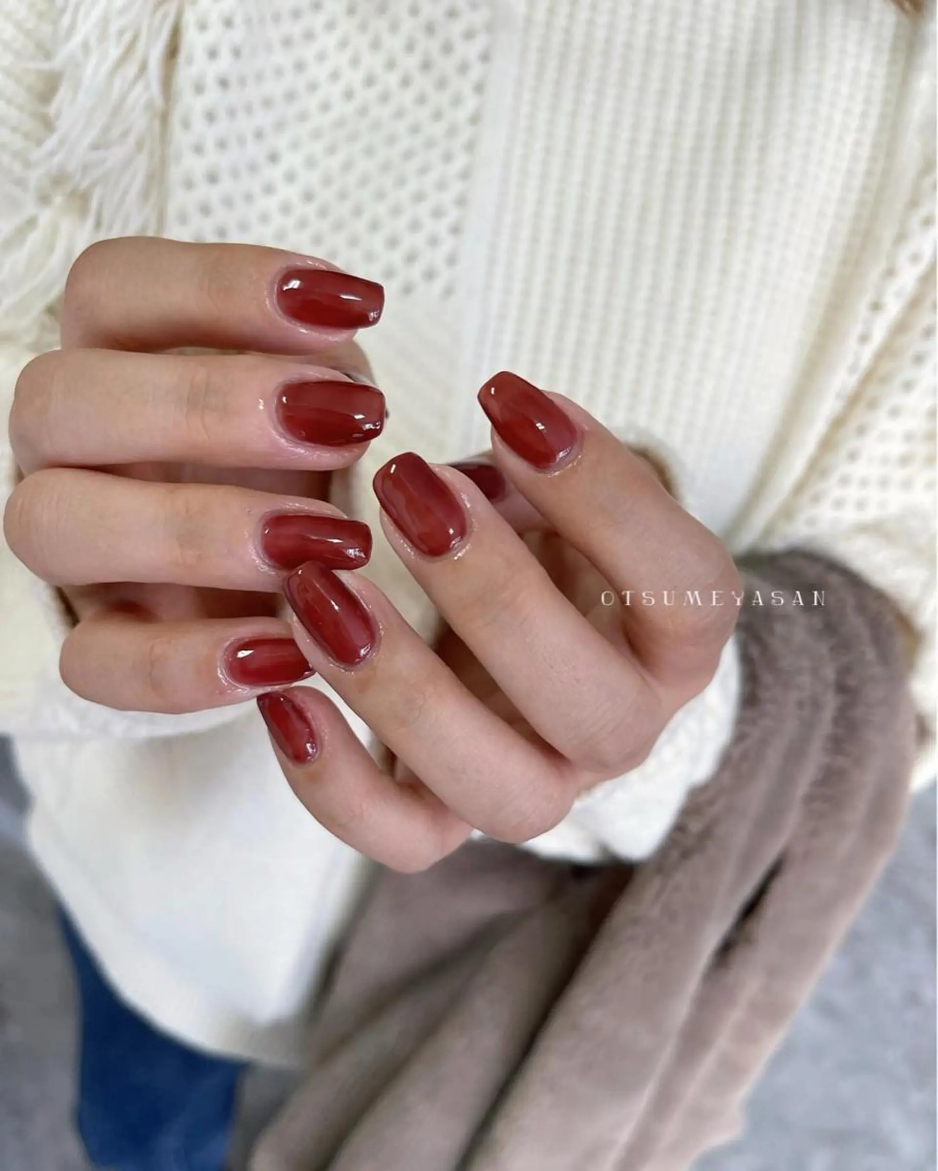 ネイル ボルドー ジェルネイル 韓国ネイル マグネットネイル ミラーネイル わたなべ ちかのネイルデザイン