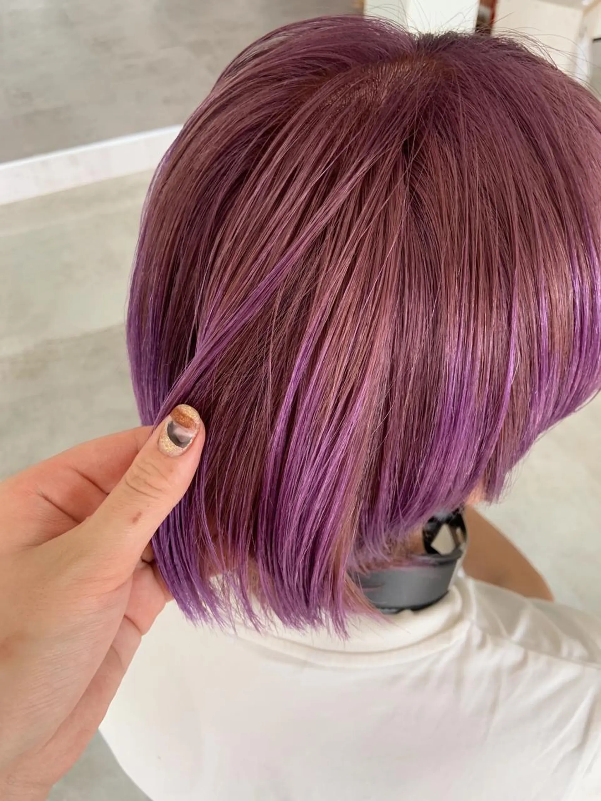 ショート カラー メンズ グラデーションカラー ピンクカラー ピンクパープル パープルカラー UNU【ユヌ】所属・*UNU* RICOのヘアスタイル