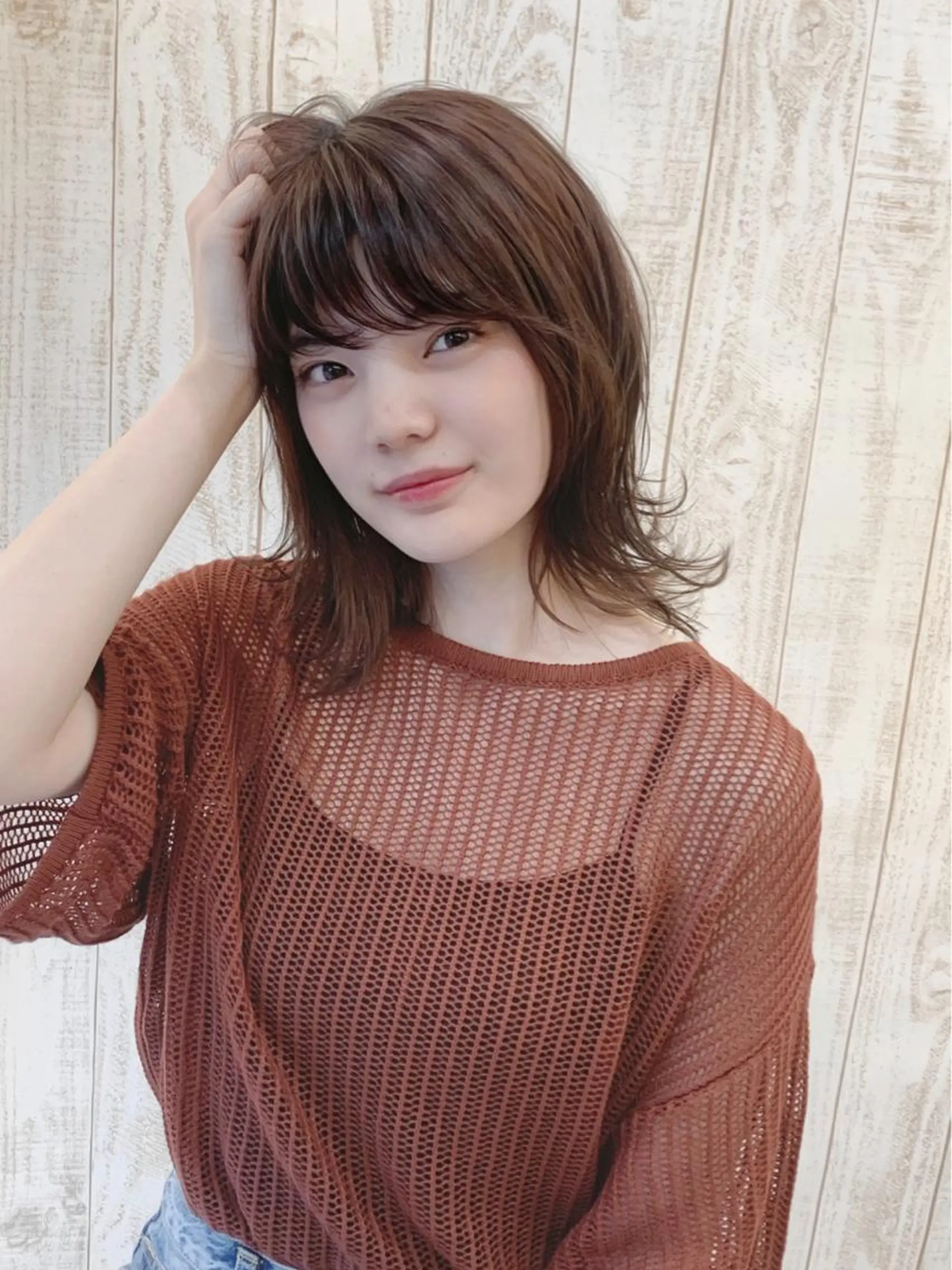 セミロング カラー アディクシーカラー アクアカラー バレイヤージュ グラデーションカラー ハイライトカラー トータルビューティー K:R鶴川のヘアスタイル