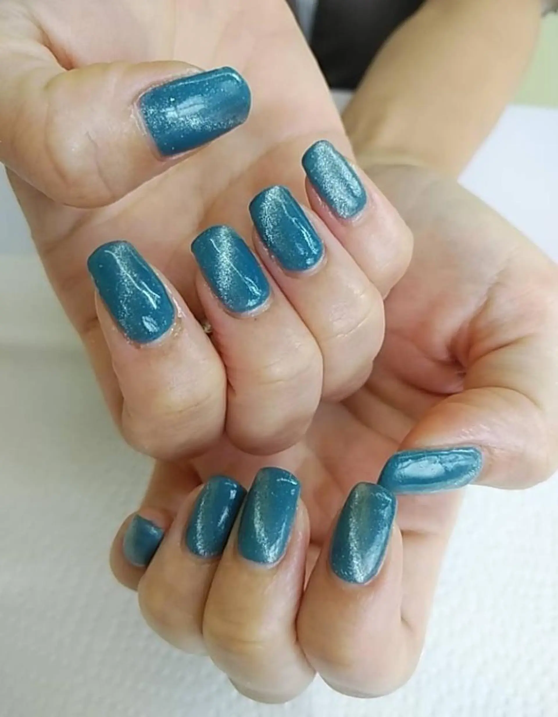 ネイル ブルー マグネットネイル シルバー プライベートサロン RosyLily所属・プライベートサロン Rosy Lilyのネイルデザイン