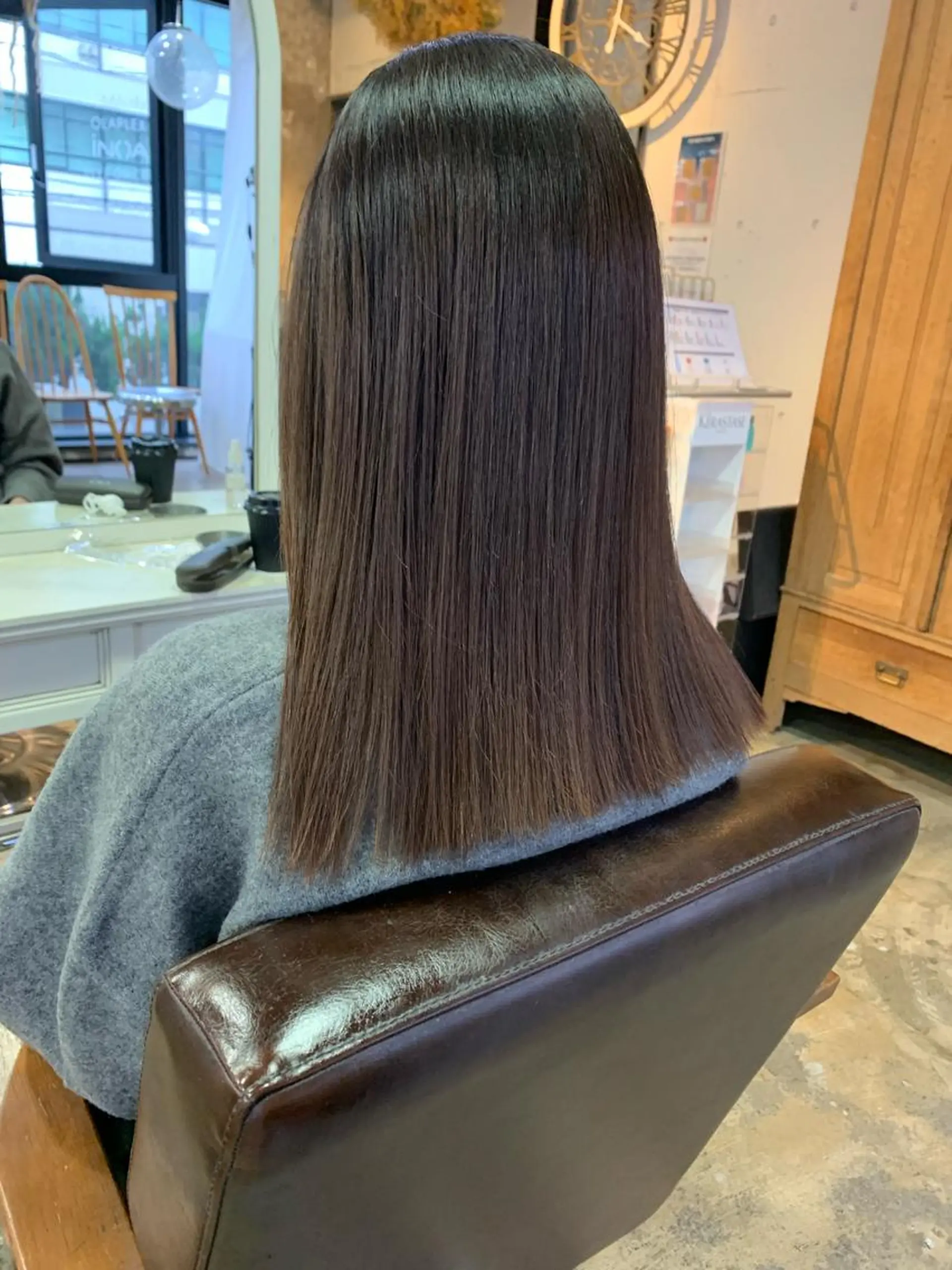 ミディアム カット 縮毛矯正 トリートメント Pia/KIRIA /福岡美容室のヘアスタイル