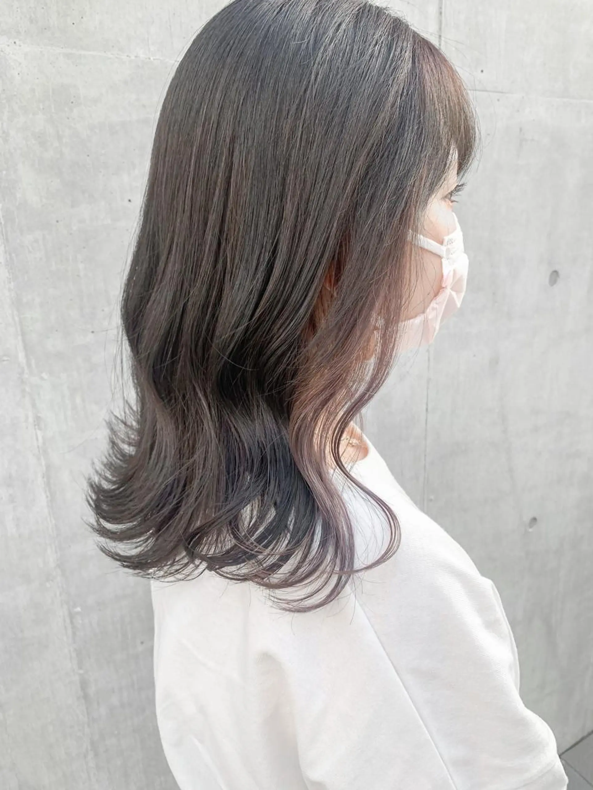 ミディアム カラー ヘアアレンジ ヘアカラー トリートメント yuka .のヘアスタイル