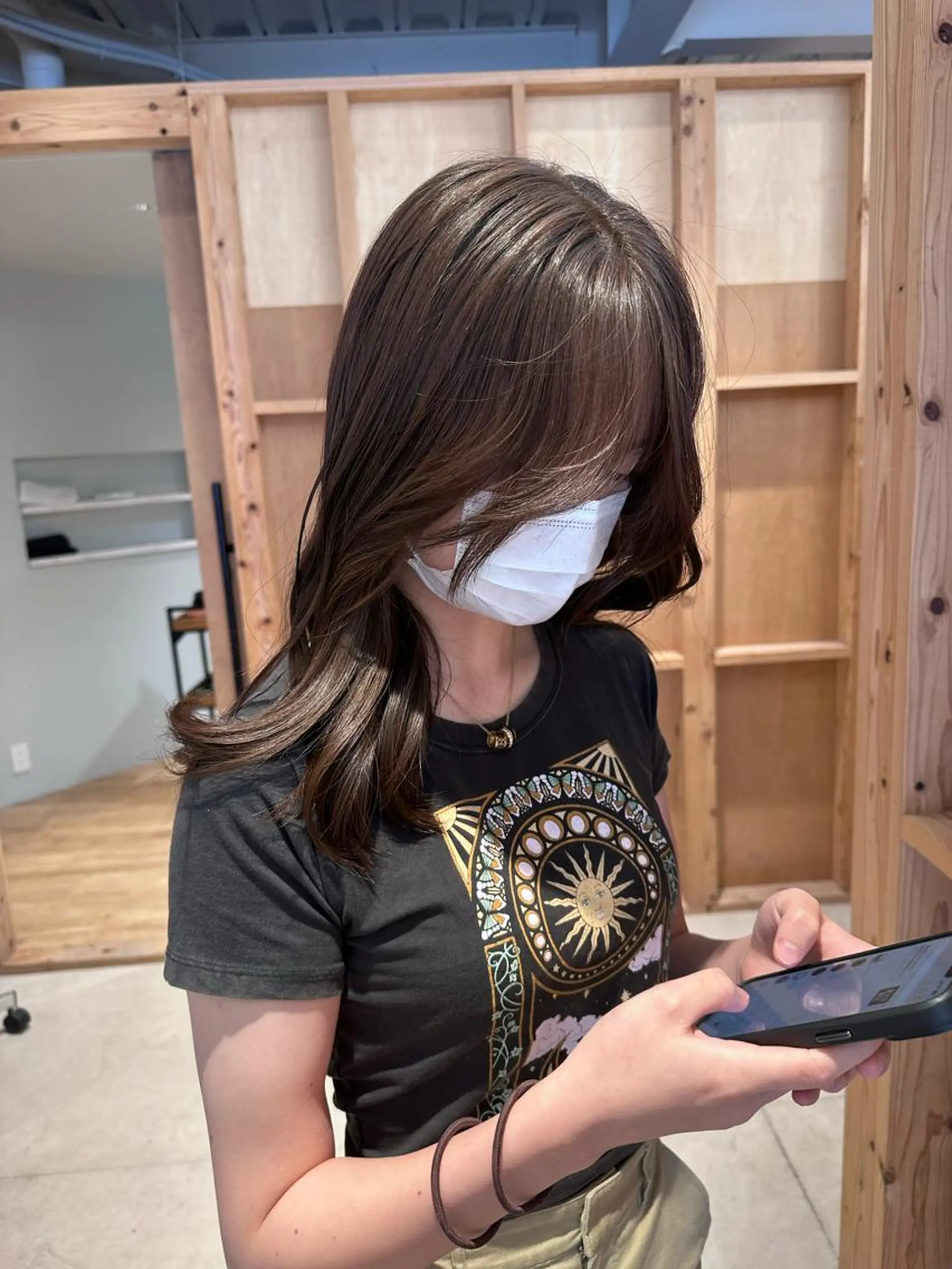 セミロング 韓国ヘア/ワンホン ちひろのヘアスタイル