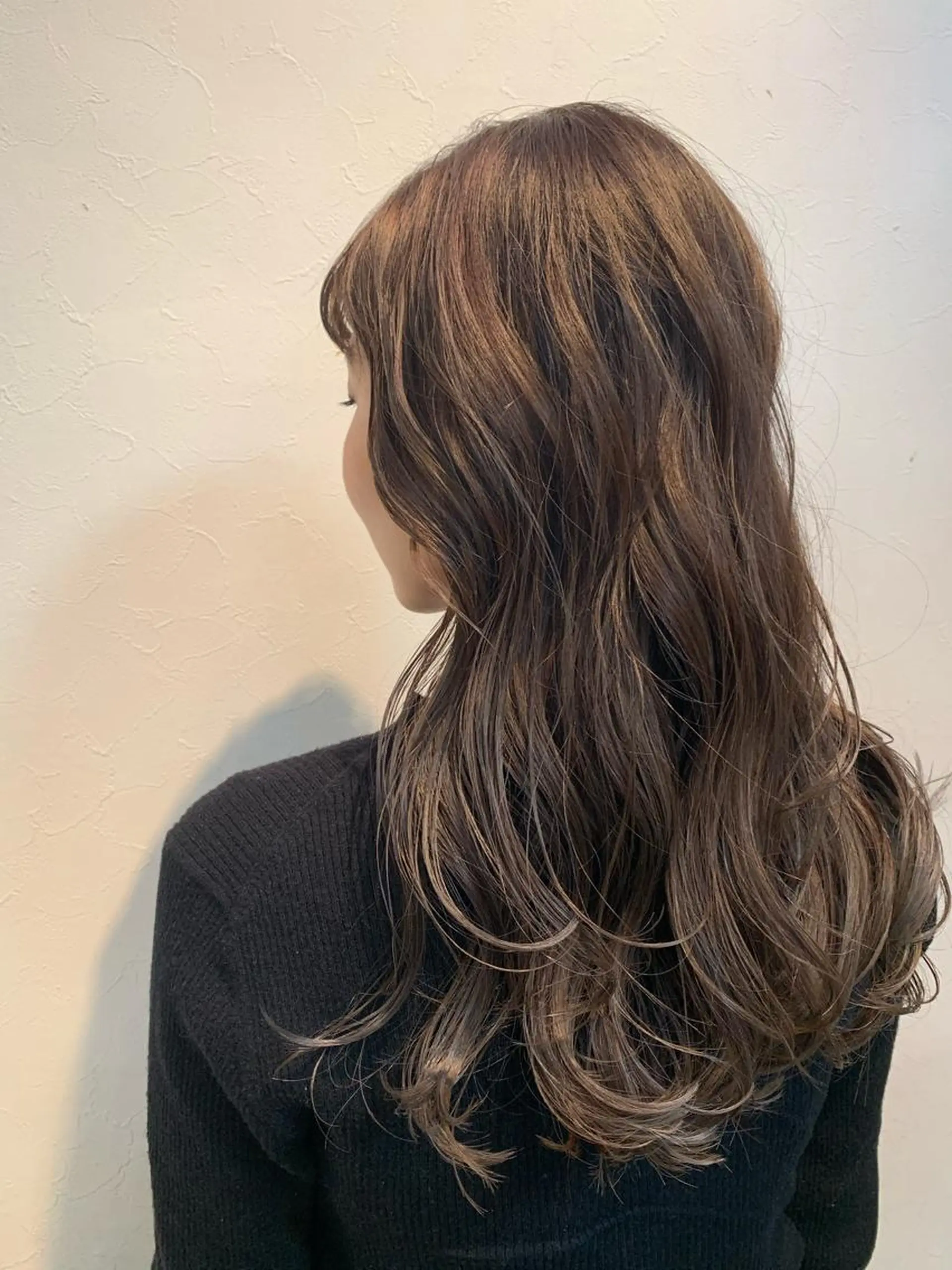 ロング ハイライト ヘアカラー 髪質改善ストレート/ ブリーチ／渋谷　福田のヘアスタイル