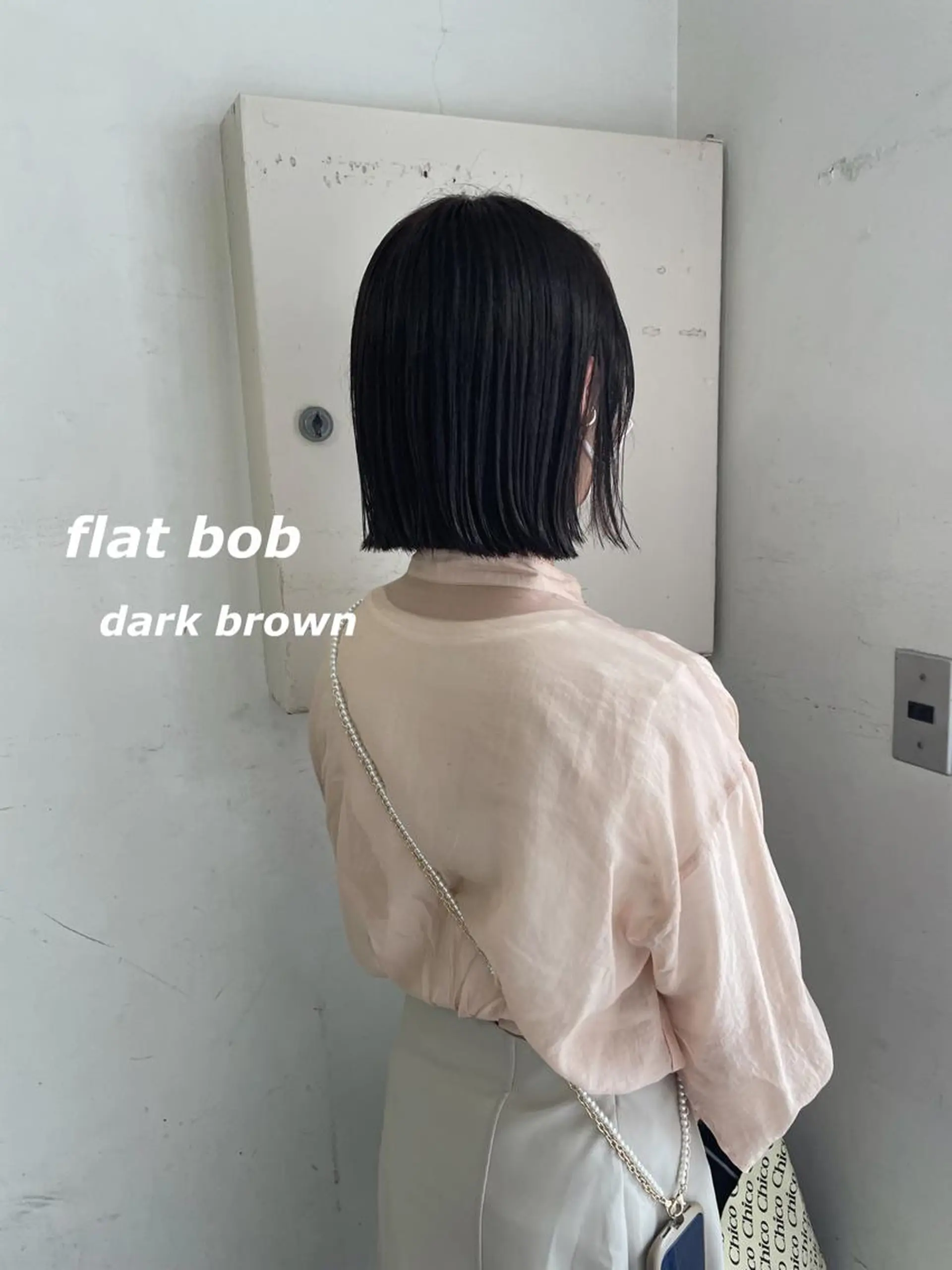 ミディアム カラー ブラウンカラー ダークブラウン ボブ カット ヘアカラー トリートメント 切りっぱなしボブ ソノキユウカのヘアスタイル