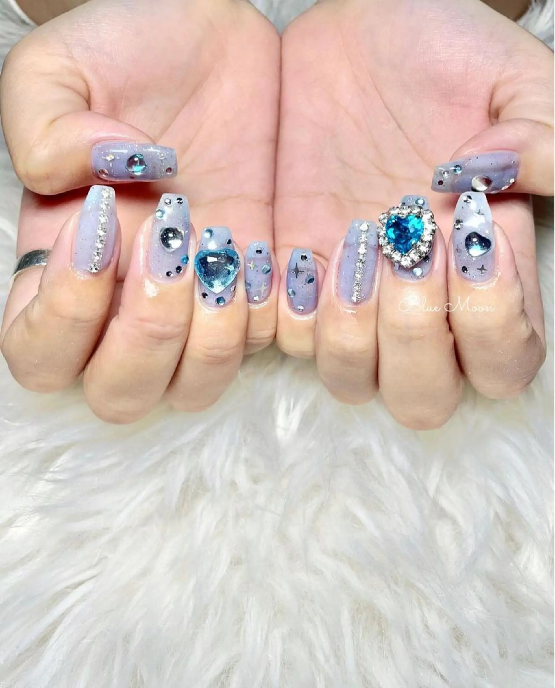 ネイル ハート ハンドネイル フットネイル ハンドケア nail salon Blue Moonのネイルデザイン