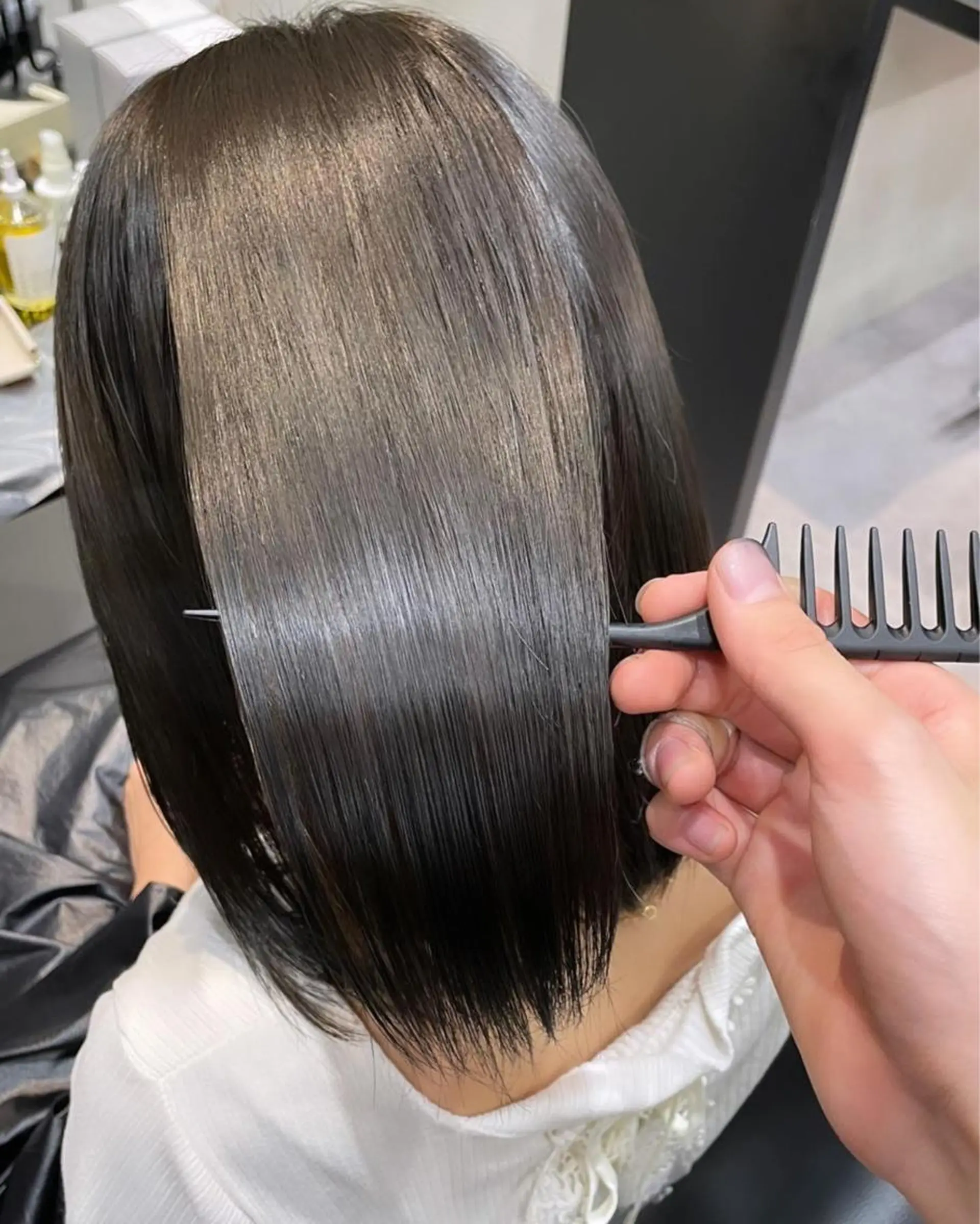 ミディアム カラー 髪質改善 ヘアカラー トリートメント カットモデル募集 ミネのヘアスタイル