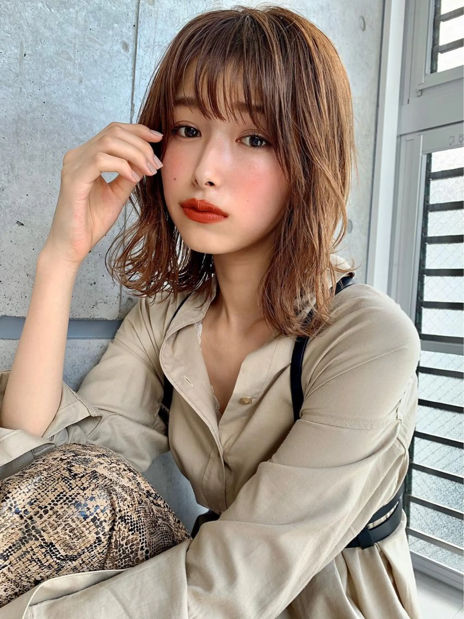 ミディアム カラー ヘアアレンジ ⛄️冬の透明感 カラー⛄️大西のヘアスタイル