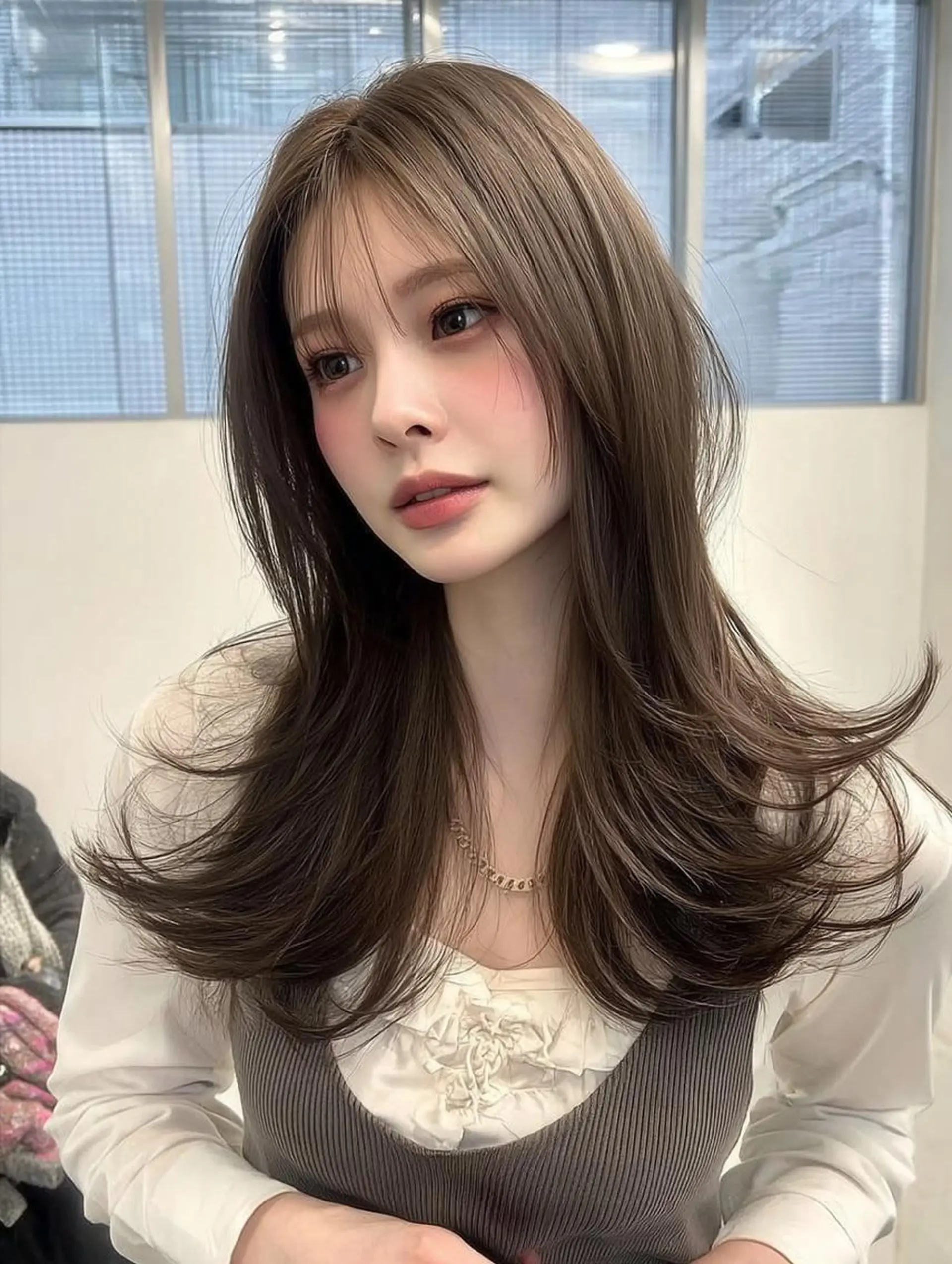 ロング 髪質改善 縮毛矯正 トリートメント 酸熱トリートメント カット ヘアカラー トリートメント 髪質改善/艶カラー /透明感/石田桃子のヘアスタイル