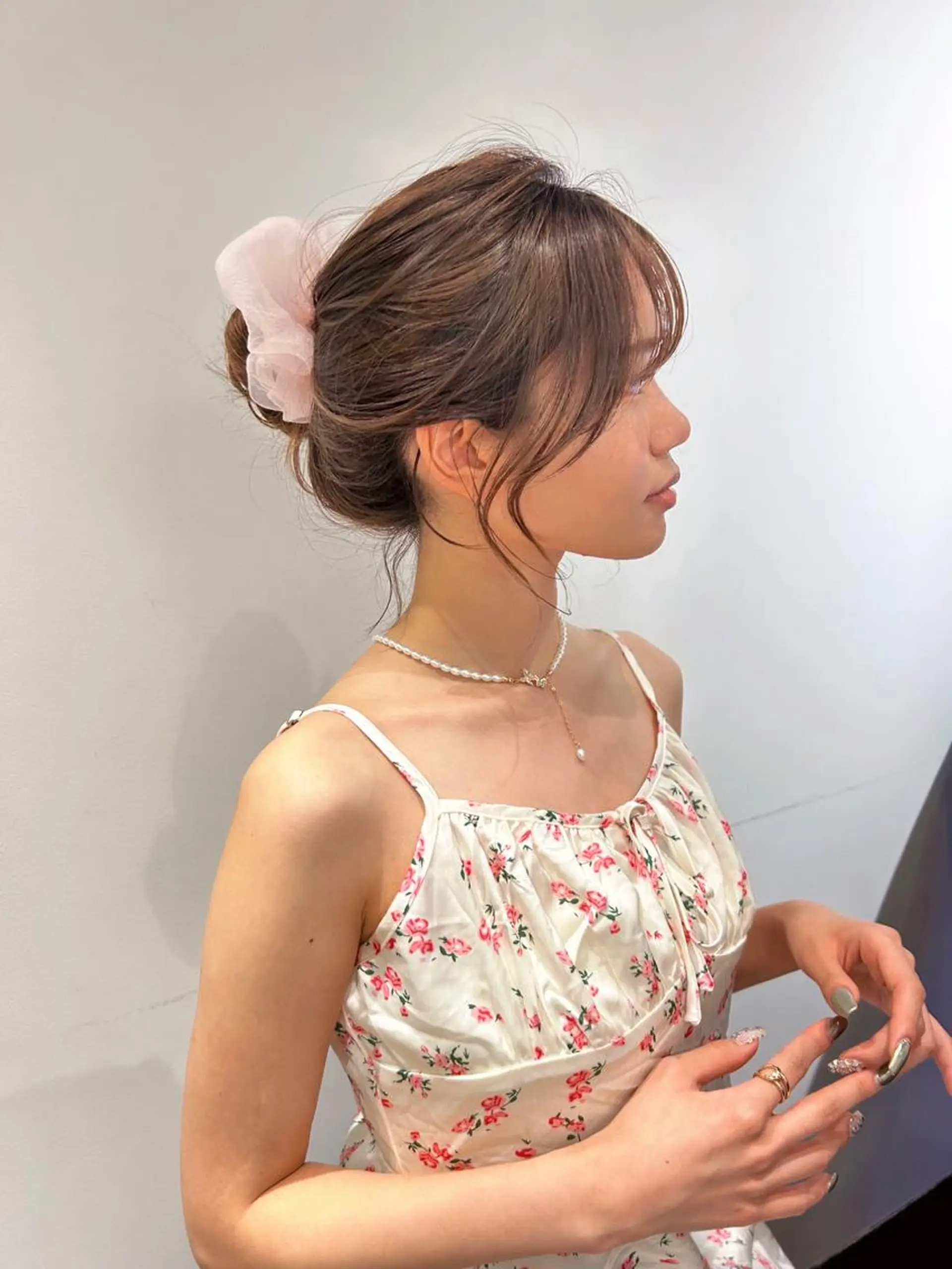 セミロング カラー パーマ レイヤー/透明感/ ブリーチなし/わかなのヘアスタイル