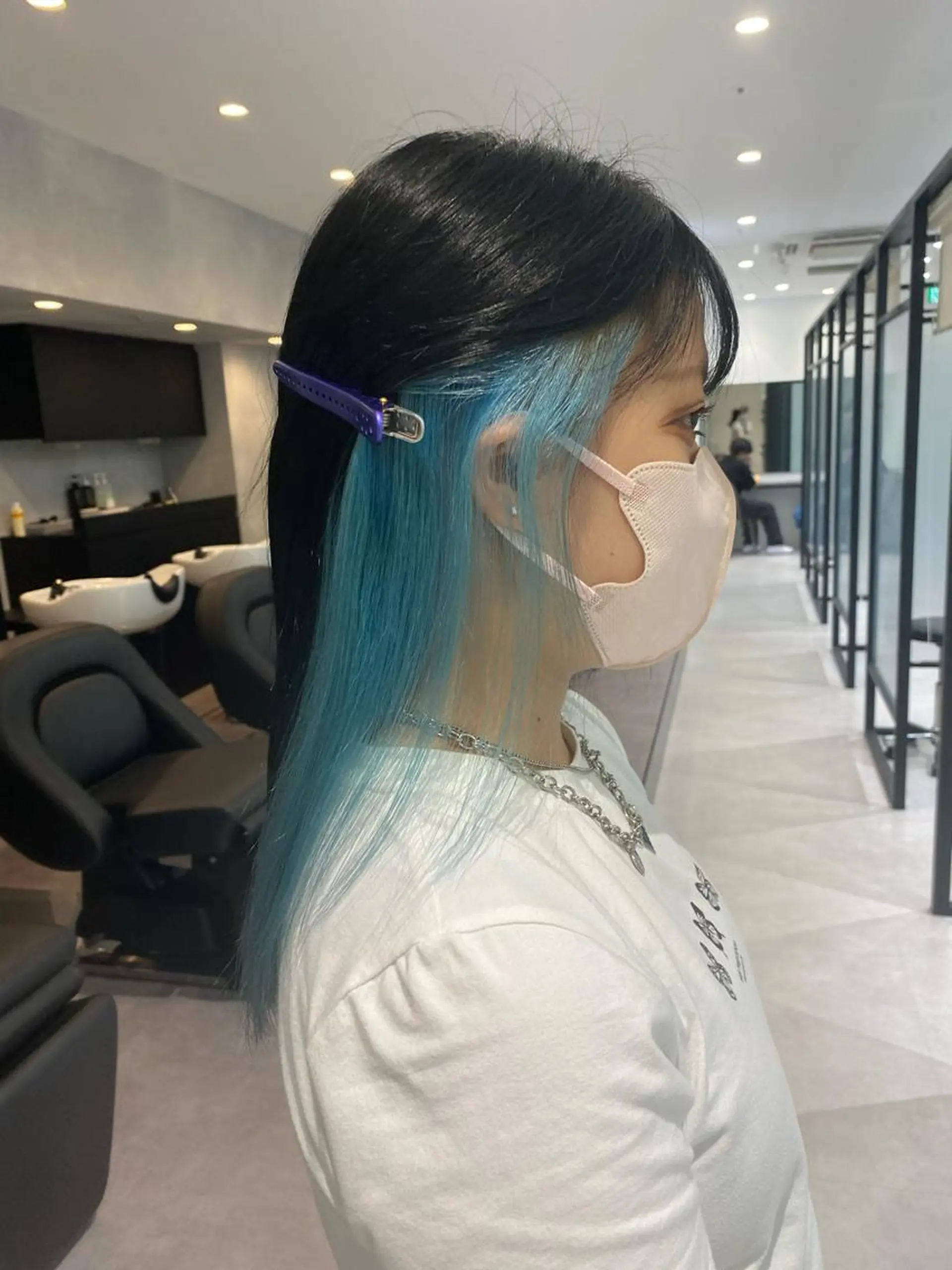 ミディアム カラー ブルーカラー 鈴木/ニュアンス パーマ/メンズのヘアスタイル