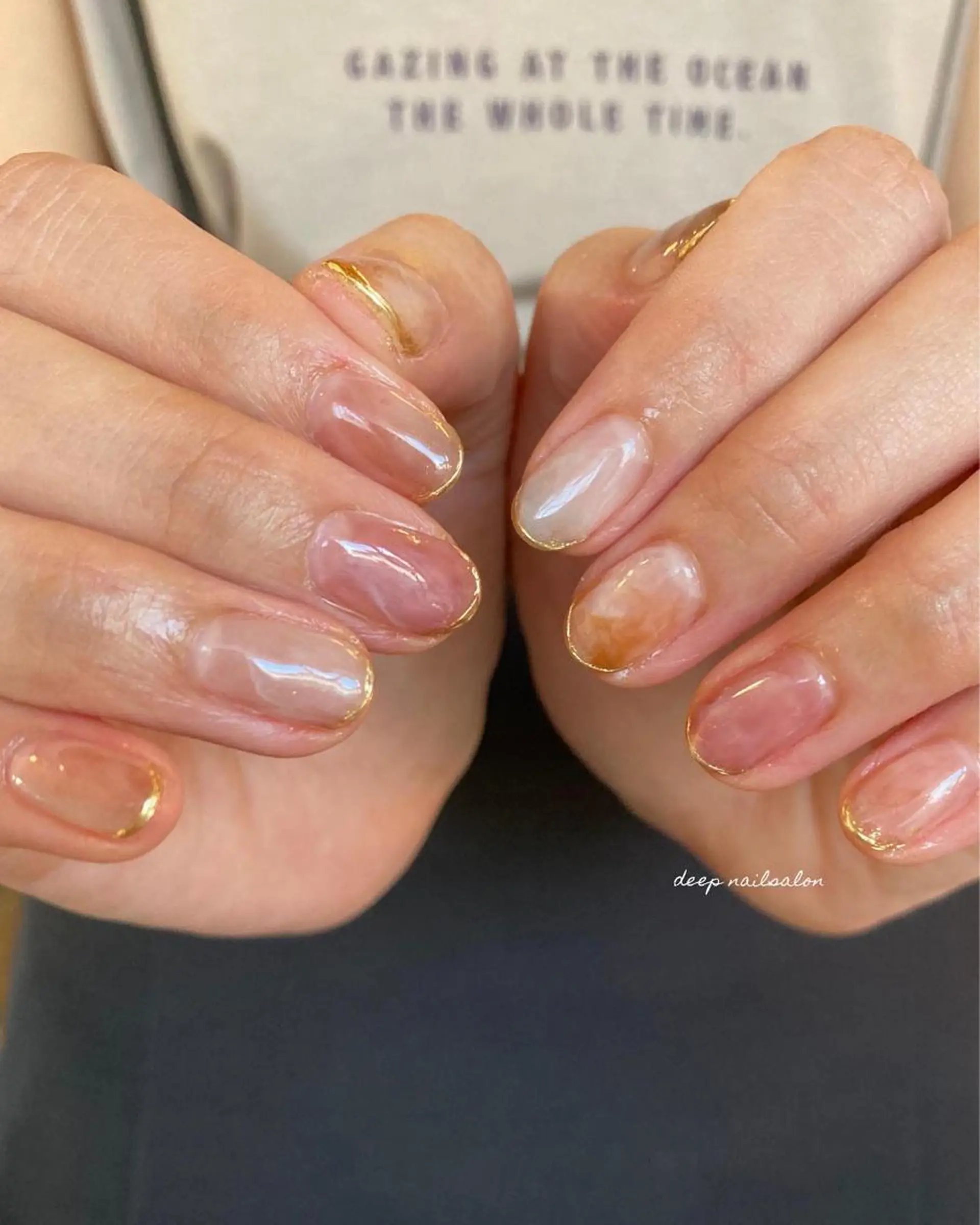 ネイル フレンチネイル ミラーネイル ニュアンスネイル ハンドネイル DEEP nail salonのネイルデザイン