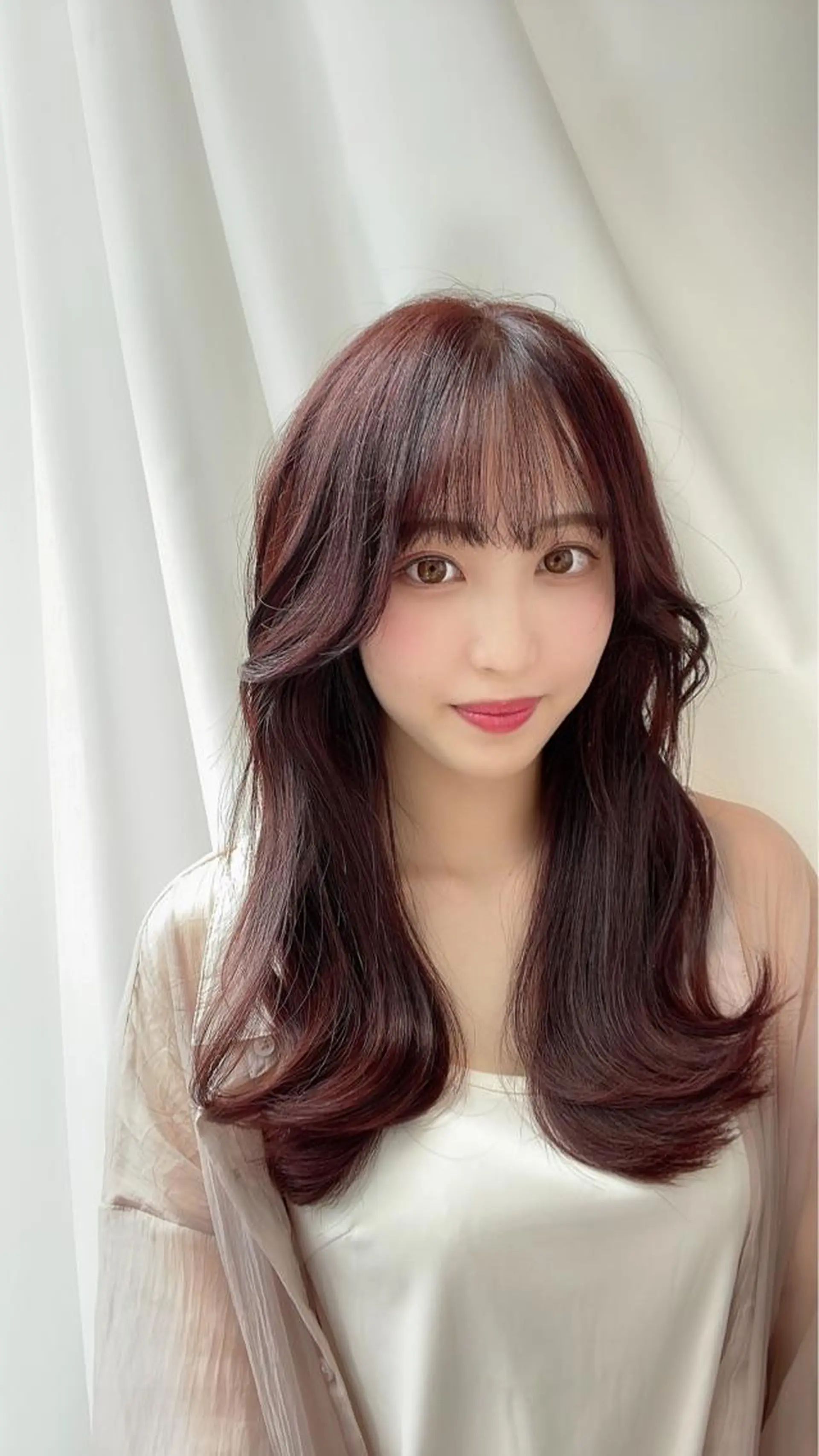 セミロング カラー アディクシーカラー ベージュカラー ブリーチ ケアブリーチ 透明感カラー 顔周り特化/韓国ヘア /レイヤー/吉野幸大のヘアスタイル