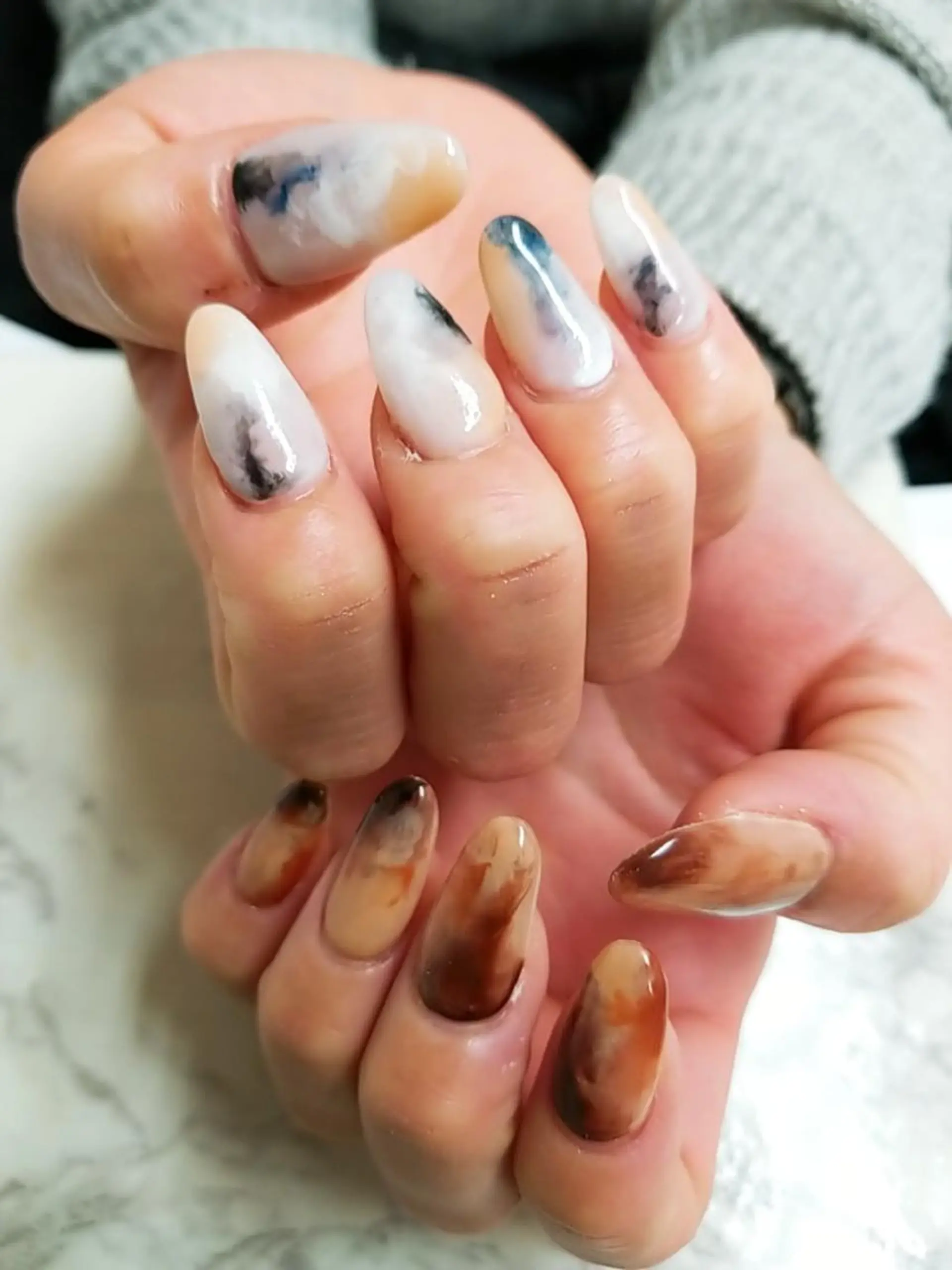 ネイル アートネイル フットネイル ジェルネイル 持ち込み ニュアンスネイル 河野ちえ (雑誌掲載サロン)のネイルデザイン