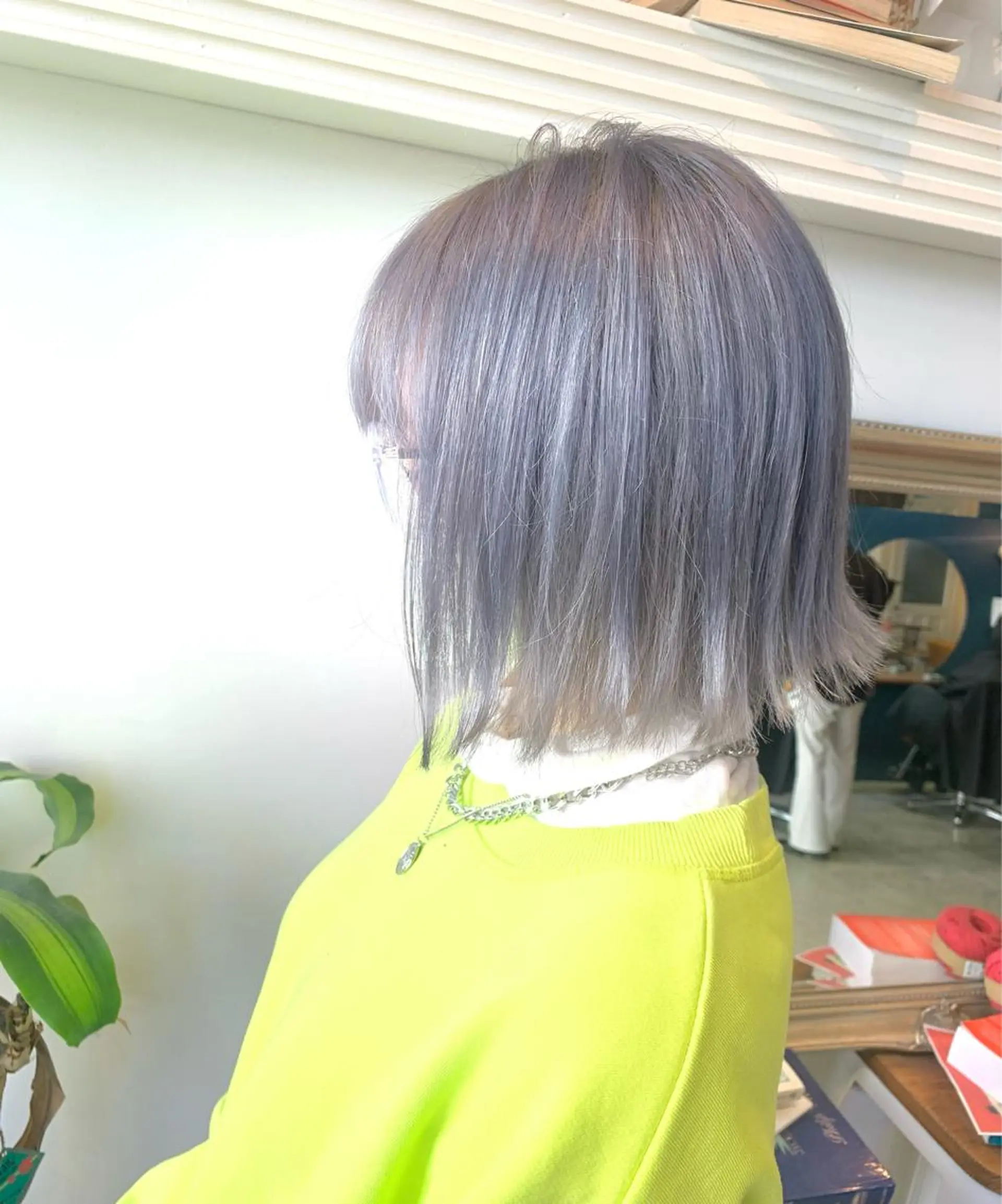 ミディアム カラー ヘアアレンジ ラベンダーカラー シルバー ヘアカラー トリートメント ヘッドスパ ヘアセット 大宮/山口 竣也のヘアスタイル