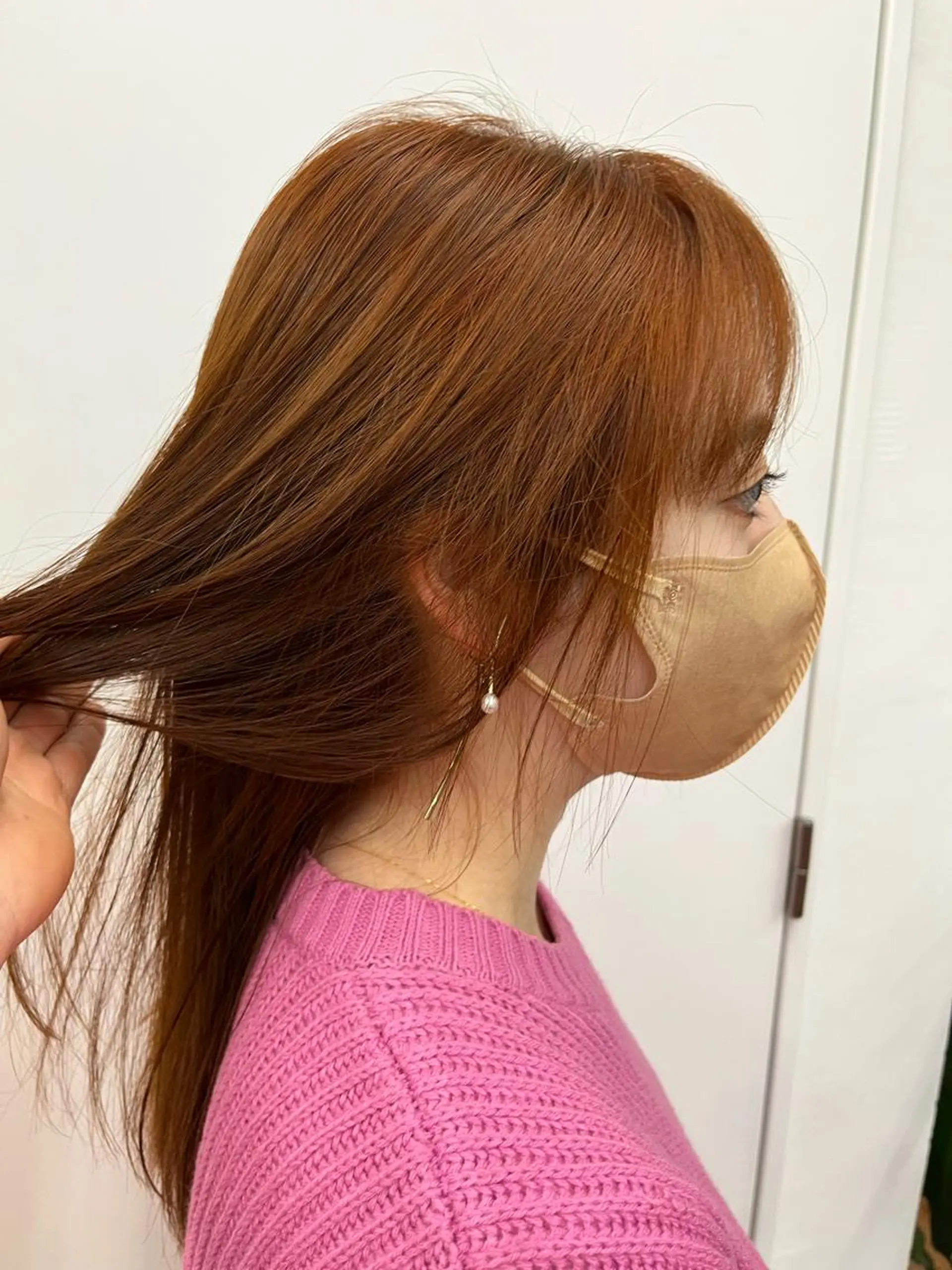 ミディアム カラー ブリーチ ブリーチなしカラー オレンジ 吉祥寺✂️ shutoのヘアスタイル