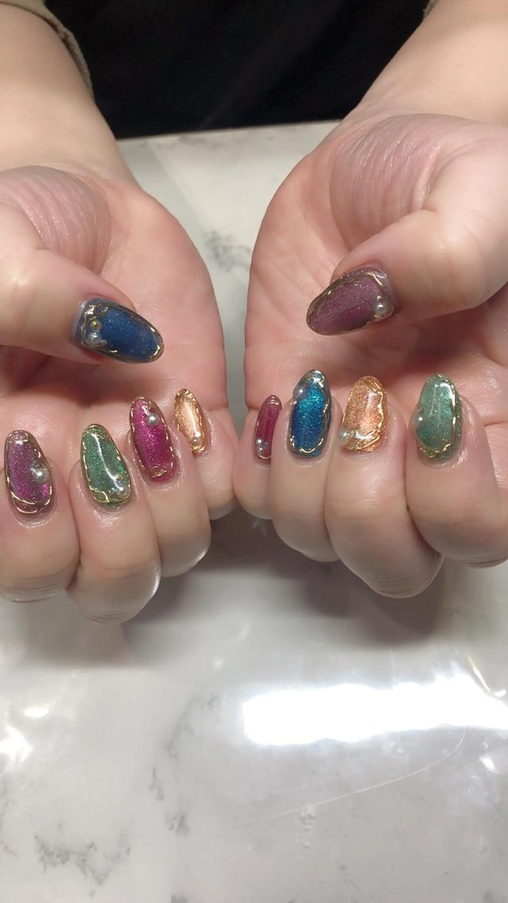 ネイル ジェルネイル マグネットネイル ✨アン ミユ✨のネイルデザイン