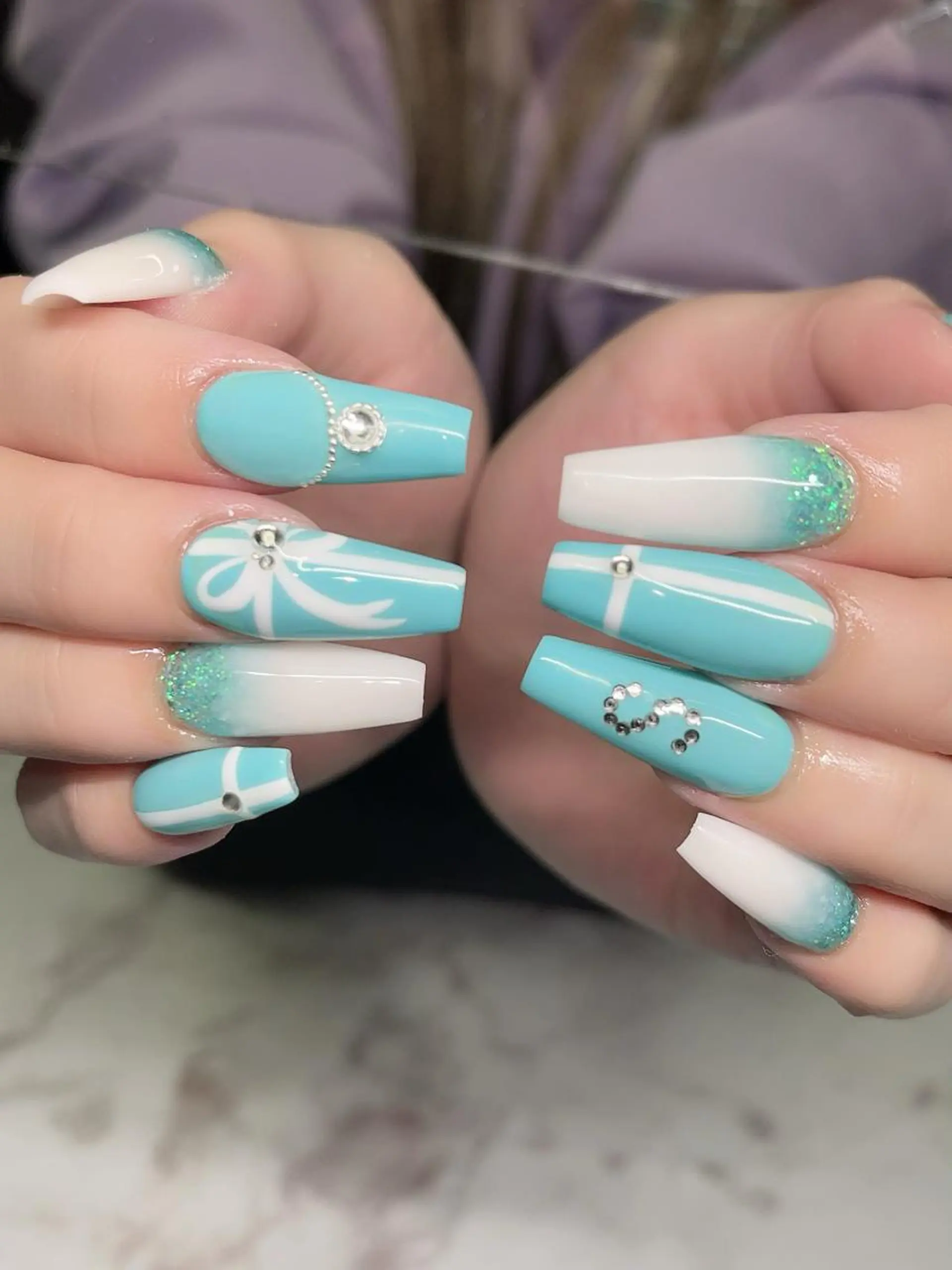ネイル ブルー Nail Salon espritのネイルデザイン
