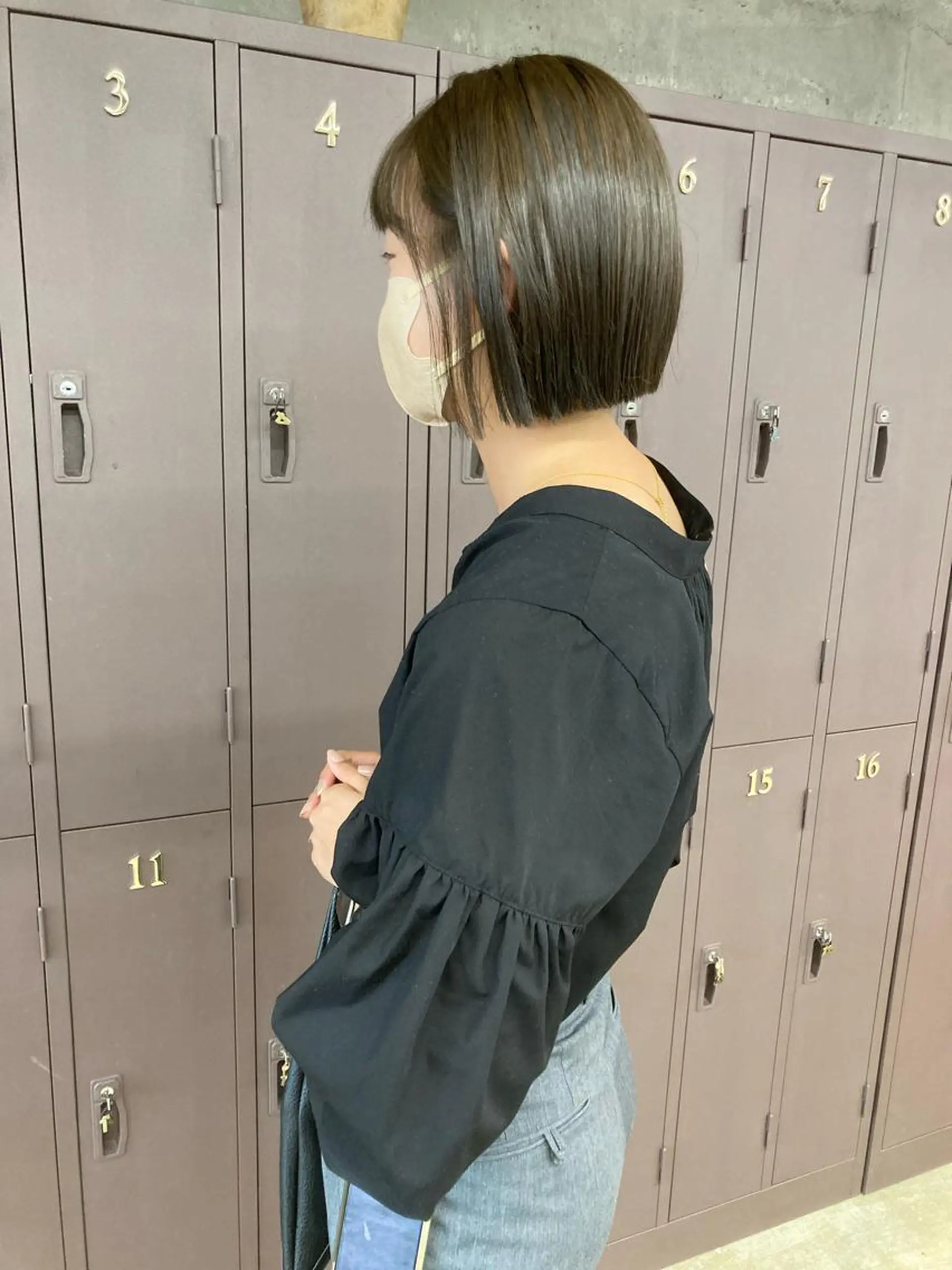 ミディアム カラー ベージュカラー オリーブベージュ ボブ カット ヘアカラー 小木曽智美 /ボブ/ショートのヘアスタイル