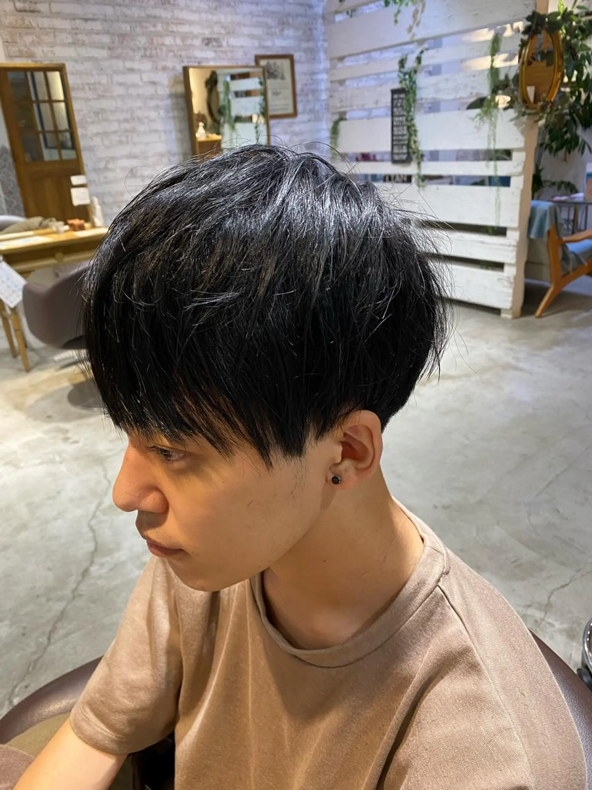 ショート メンズ カット 縮毛矯正 長濱 俊のヘアスタイル