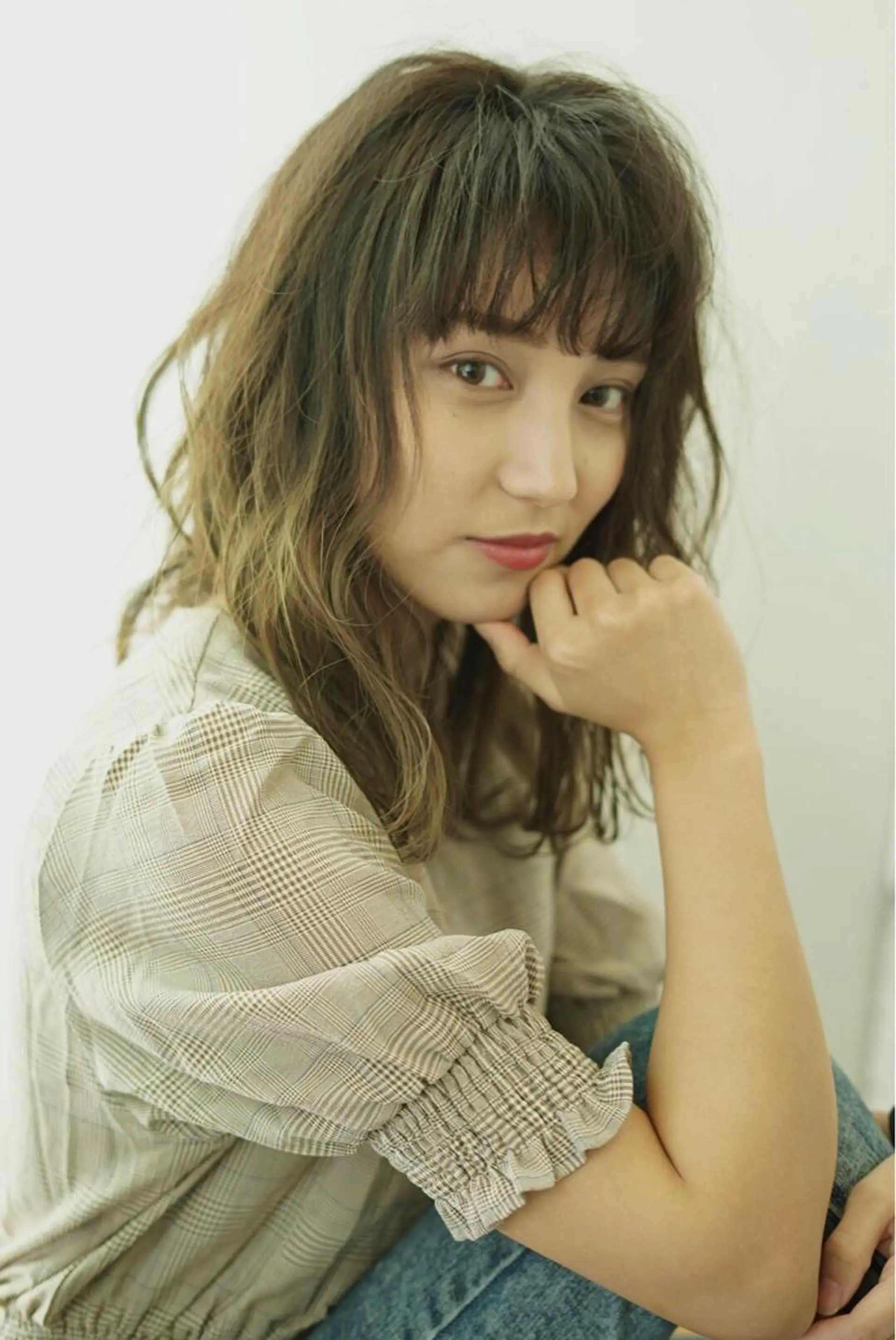 セミロング カラー キタダ ハルカのヘアスタイル