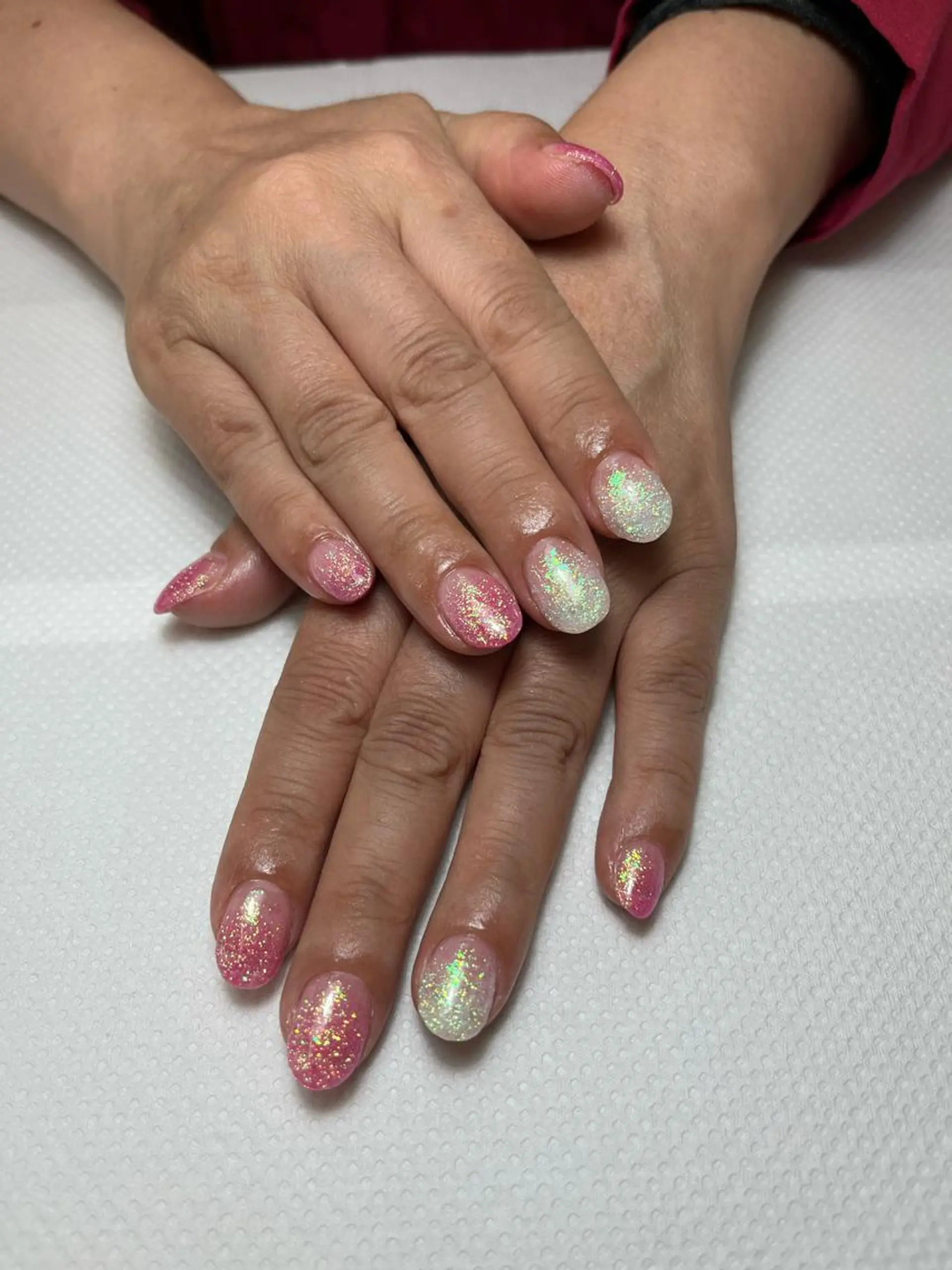 ネイル グラデーション グリーン ラメ(グリッター) ラメグラデーション 黄色 yamazoe 【MAXKELLY】のネイルデザイン