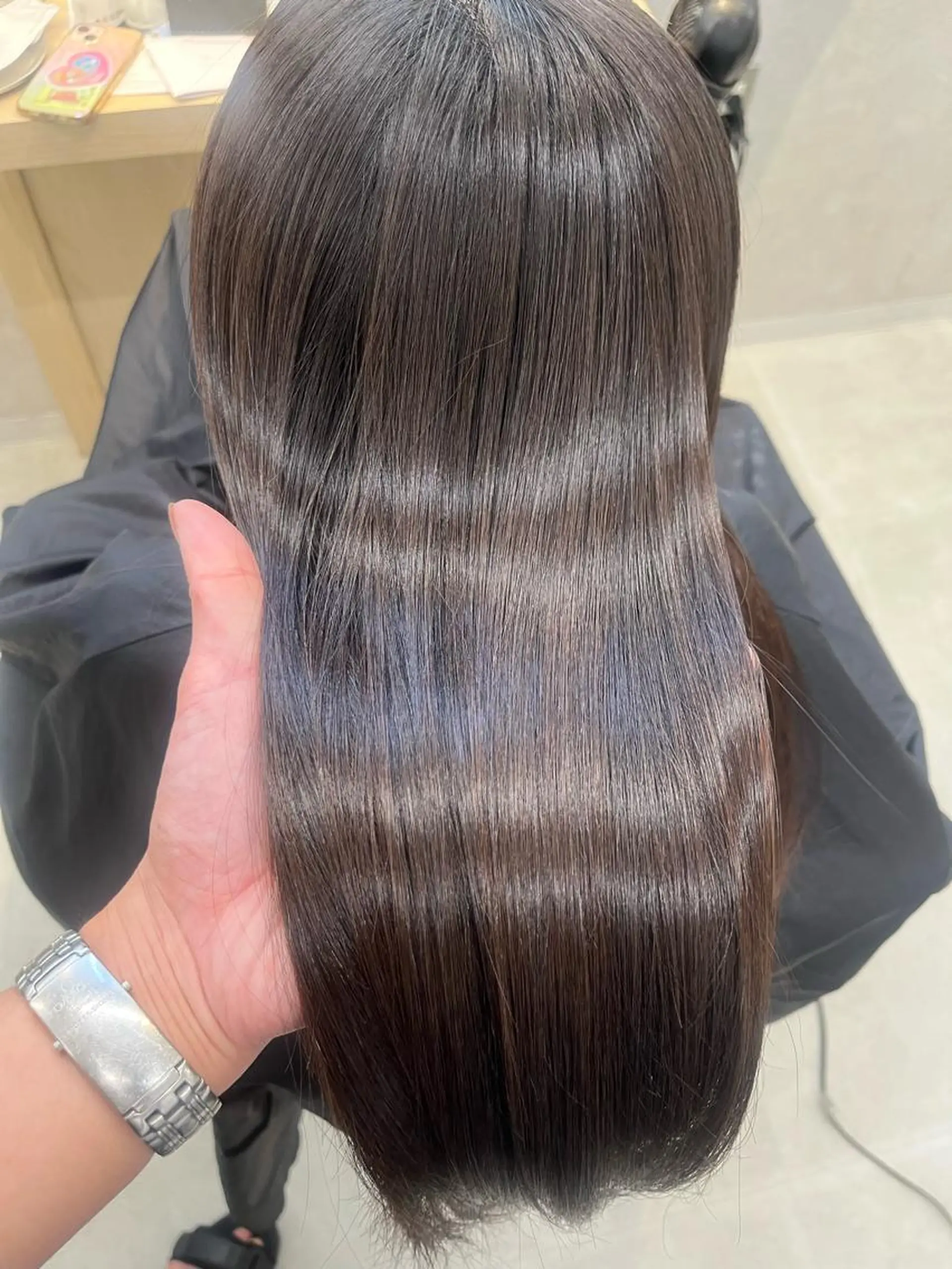 ロング カット 縮毛矯正 トリートメント 天野 涼のヘアスタイル