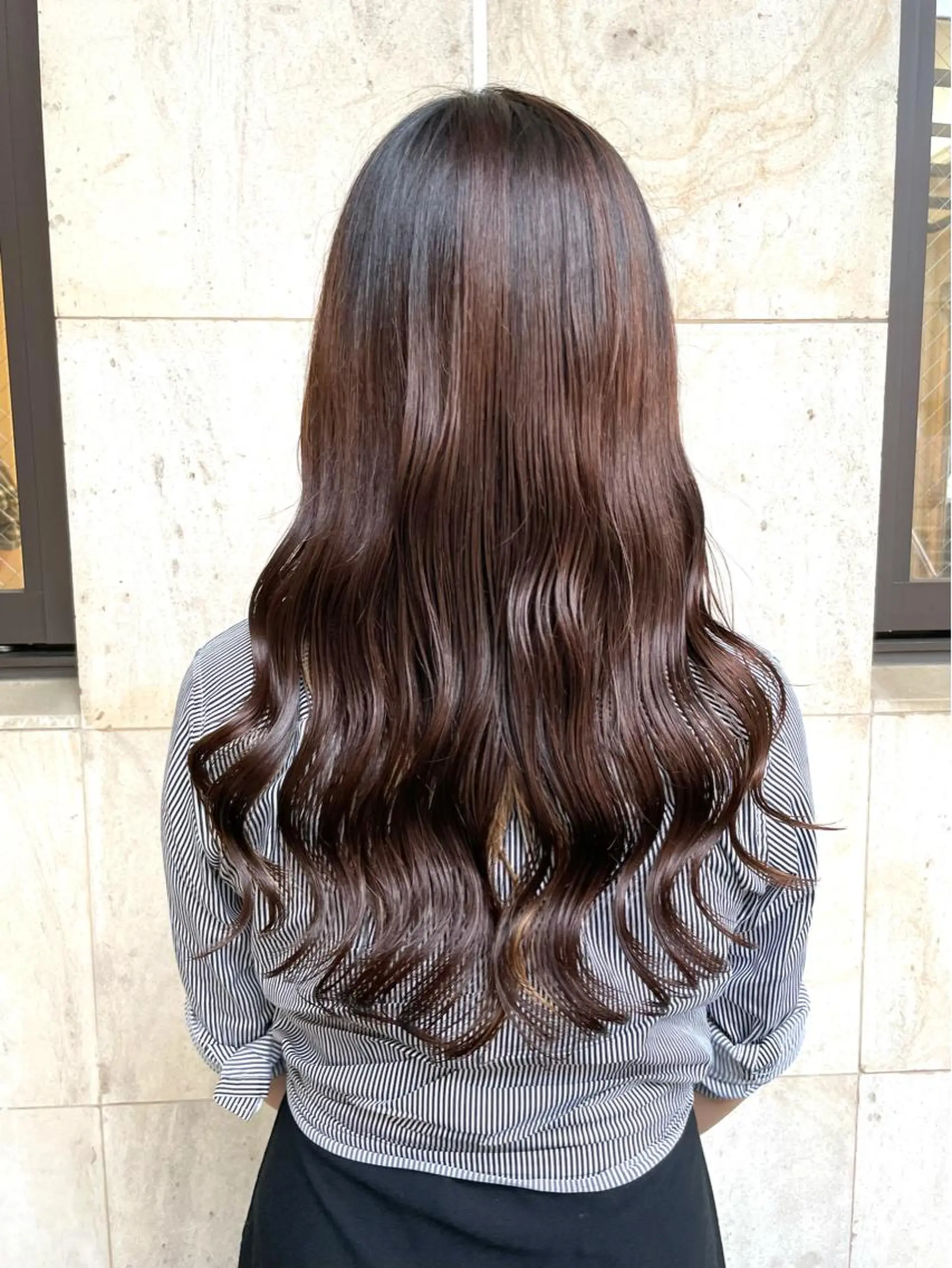 セミロング パーマ セミロングパーマ 韓国風ヘア デジタルパーマ アオガミ （前髪顔周りカット）のヘアスタイル