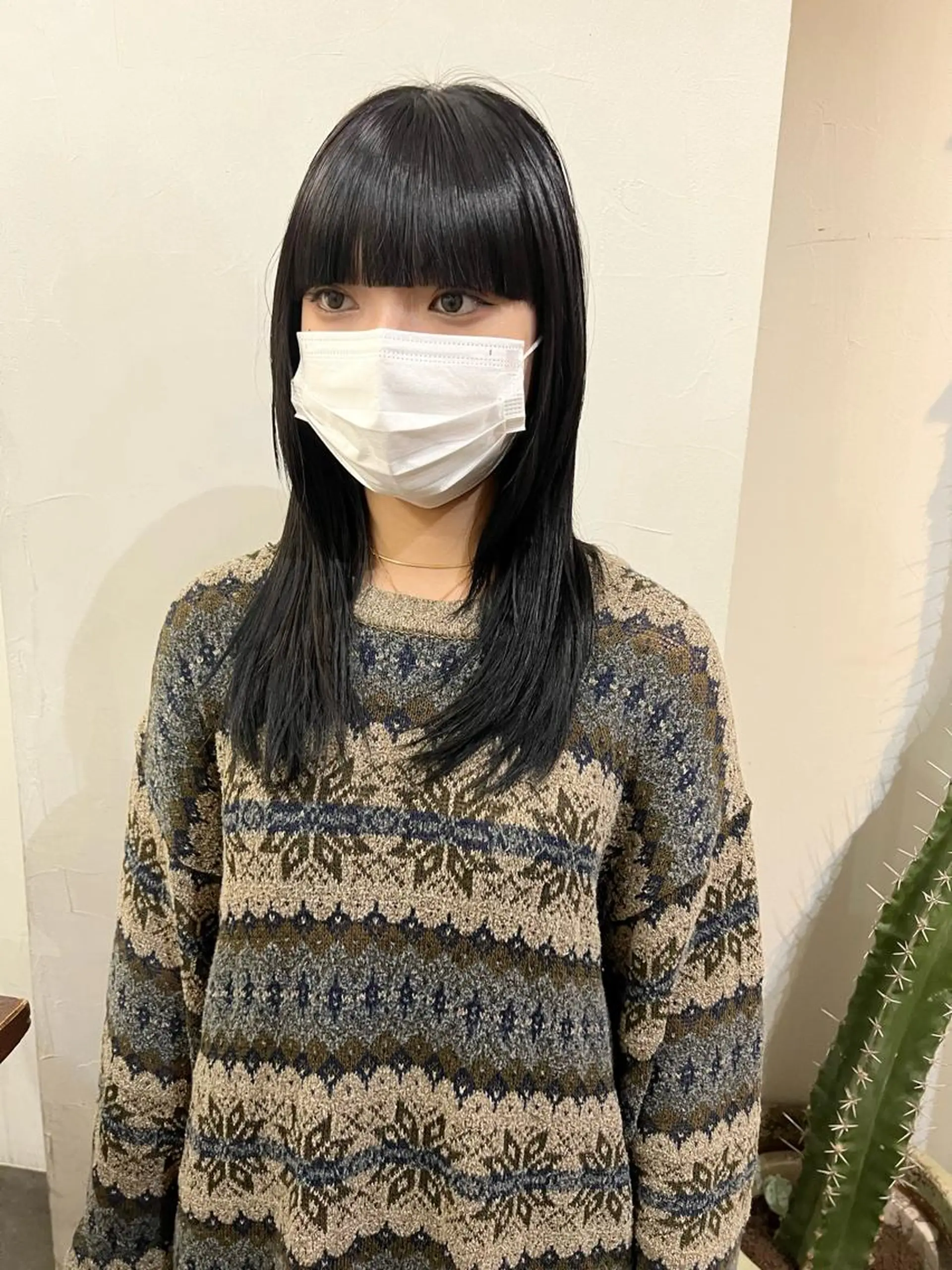 セミロング 顔まわりレイヤー レイヤーカット ワイドバング ウルフカット カット 千葉 郁也のヘアスタイル