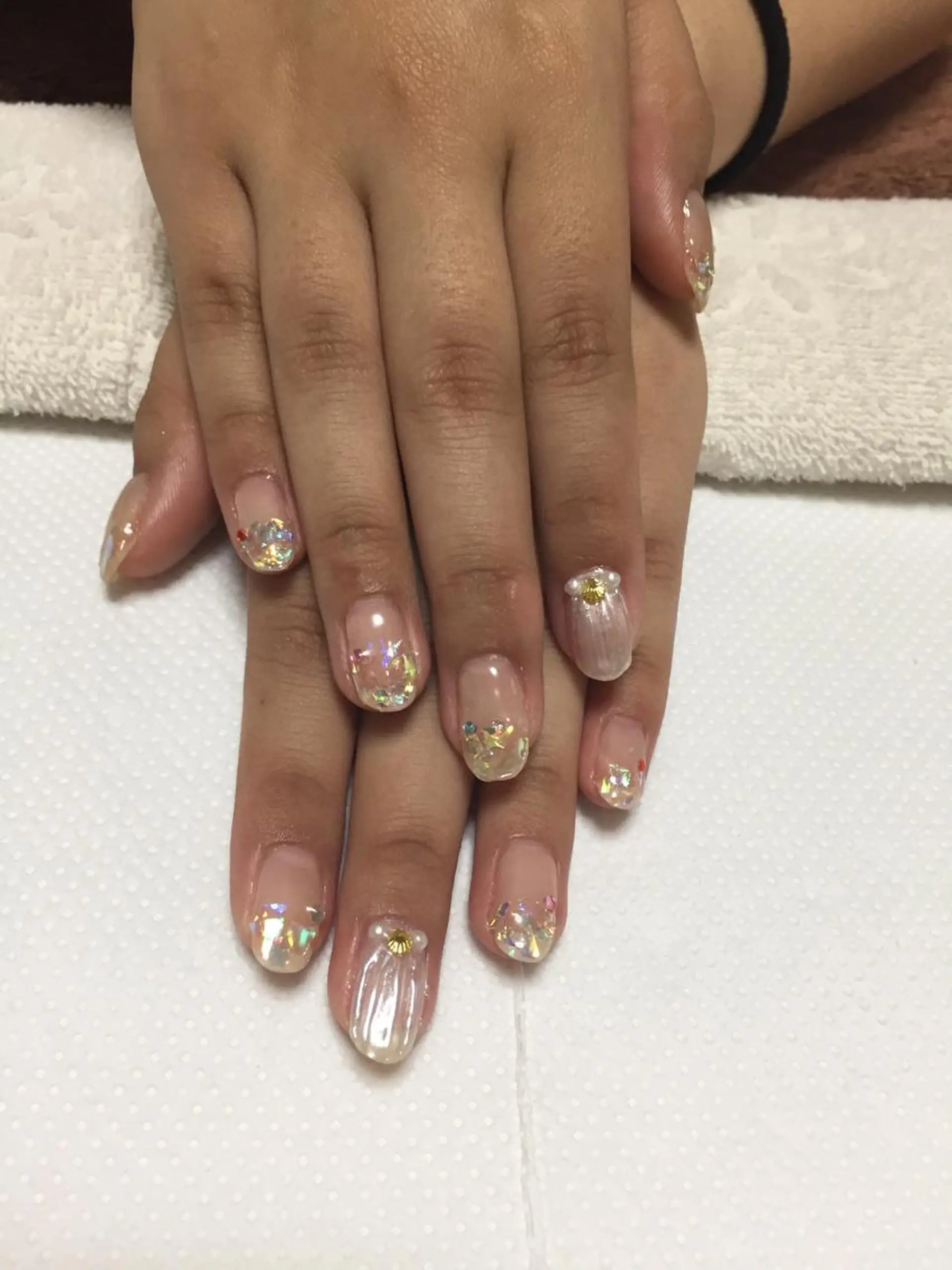 ネイル クリアネイル ホログラムネイル private_ salon.Leaのネイルデザイン